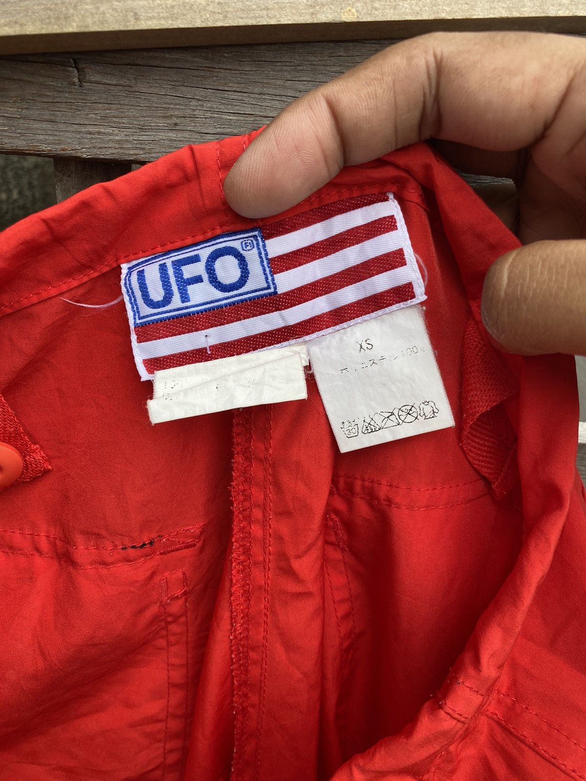 Japanese Brand Vintage Y2K UFO Red Cargo Pants - Nylon Poly Multiple Pocket Size US 31 - 8 Thumbnail