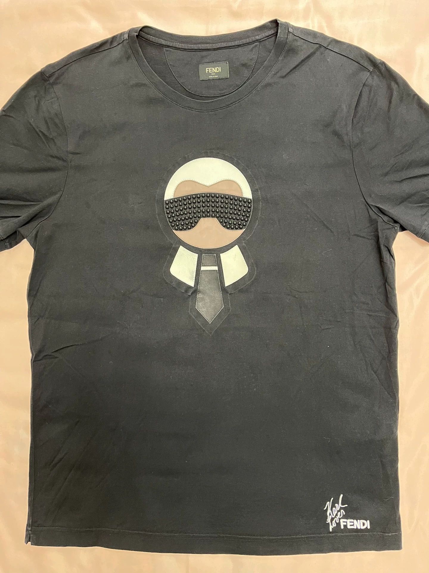 Fendi Fendi Karl Lagerfeld T-shirt Men's Black Size 54 Size US L / EU 52-54 / 3 - 1 Thumbnail