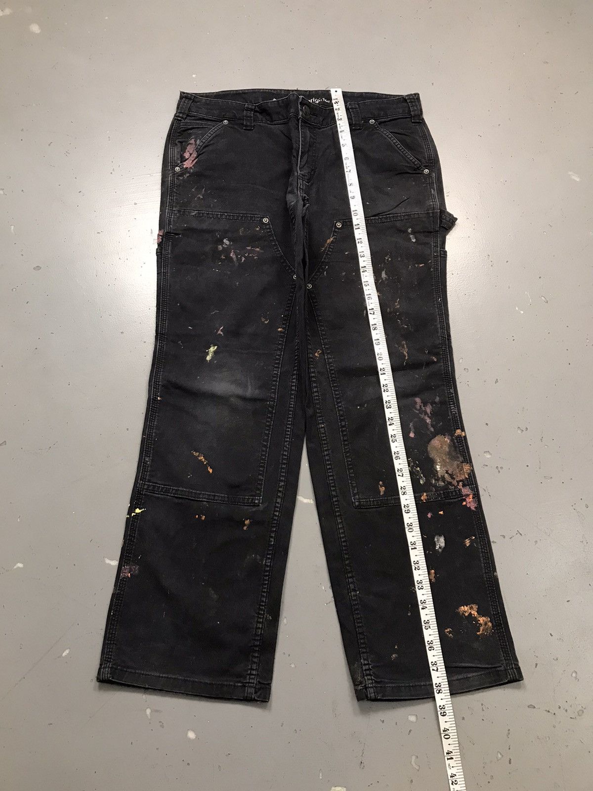 Carhartt Vintage Carhartt double knee paint splatter workwear denim Size US 35 - 6 Thumbnail