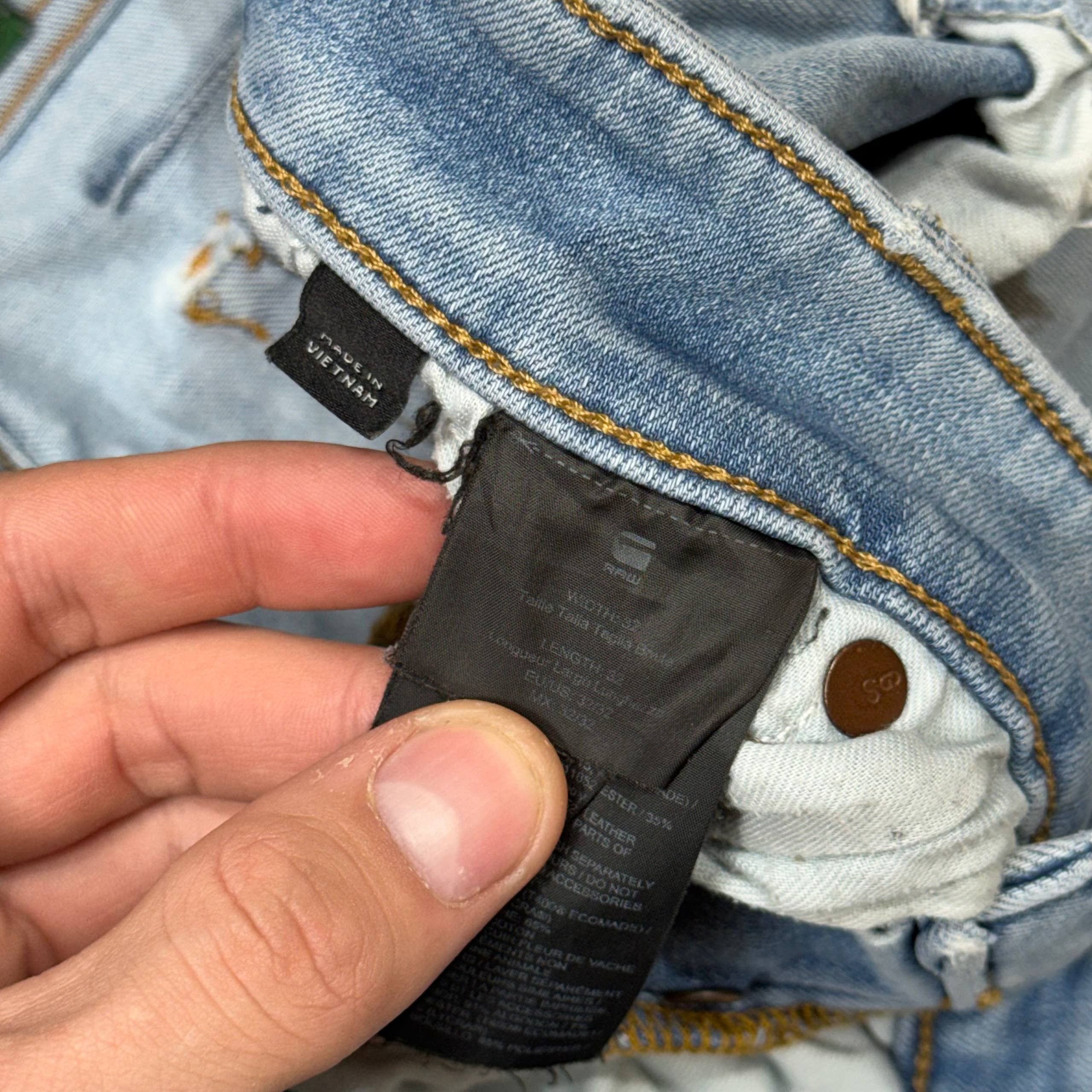 G-Star G-Star Raw Denim Faded Blue Y2K D-Staq 5-Pocket Jeans 32x32 Size US 33 - 8 Thumbnail