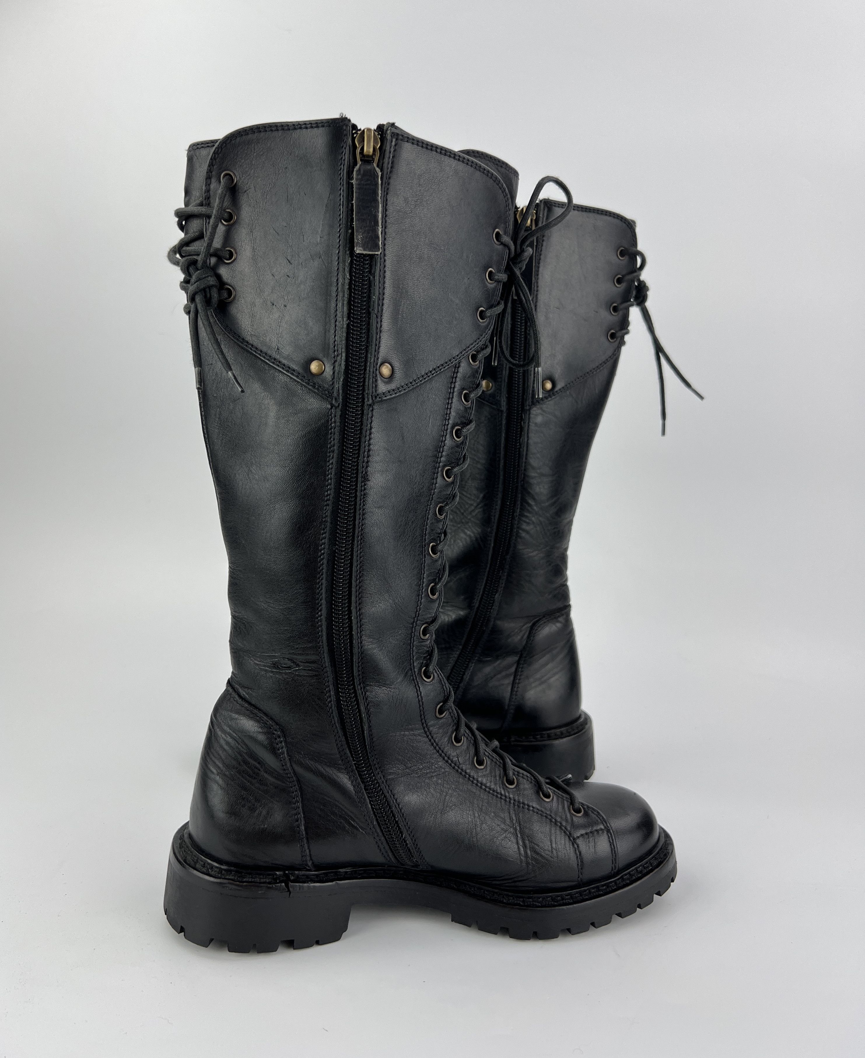Versace Rare Versace High Moto Riding Leather Boots Medusa Size US 6 / IT 36 - 5 Thumbnail
