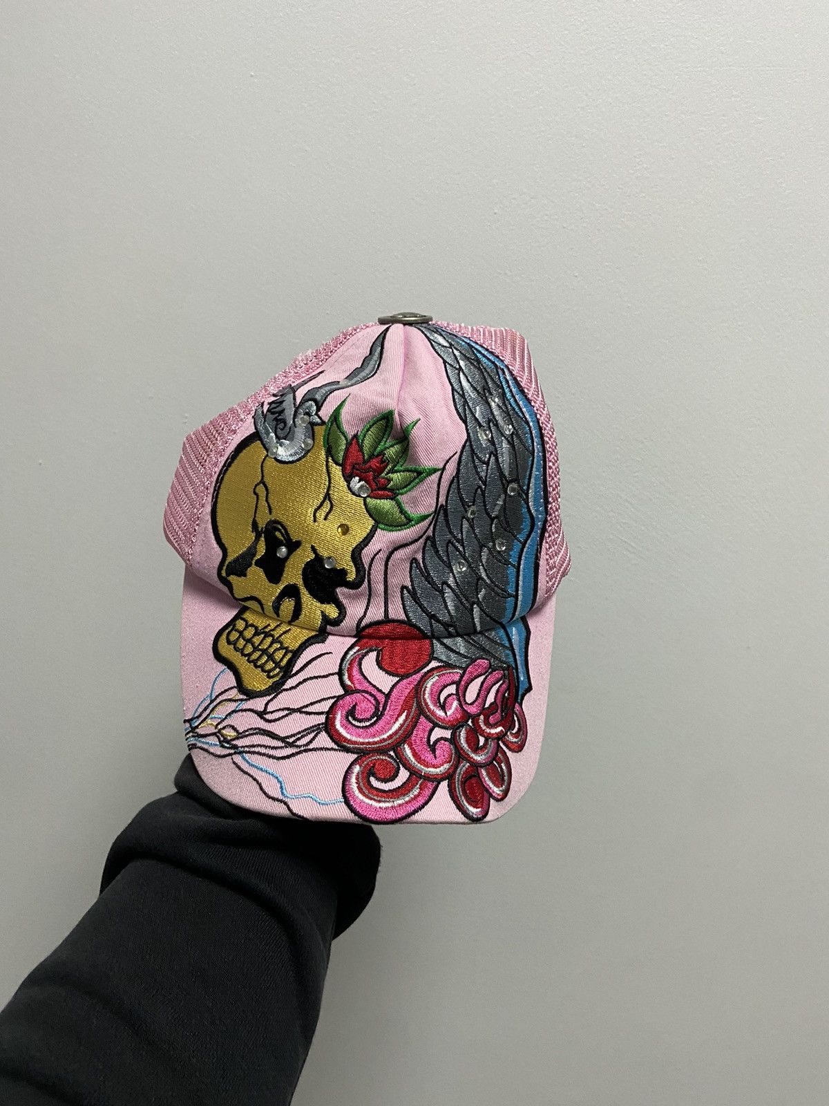 Christian Audigier × Ed Hardy × Vintage Ed hardy Christian Audigier Big logo Skull mesh cap vintage Size ONE SIZE - 3 Thumbnail