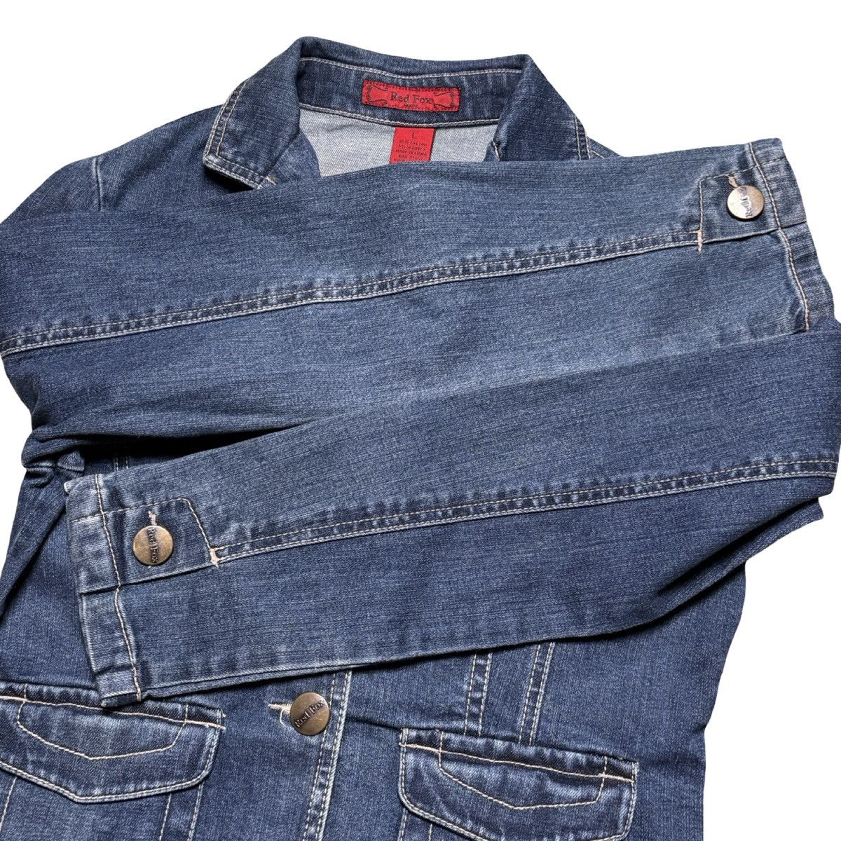 Other VTG Y2k Red Fox Denim Blazer Jacket Women's L Blue Dark wash Size L / US 10 / IT 46 - 5 Thumbnail