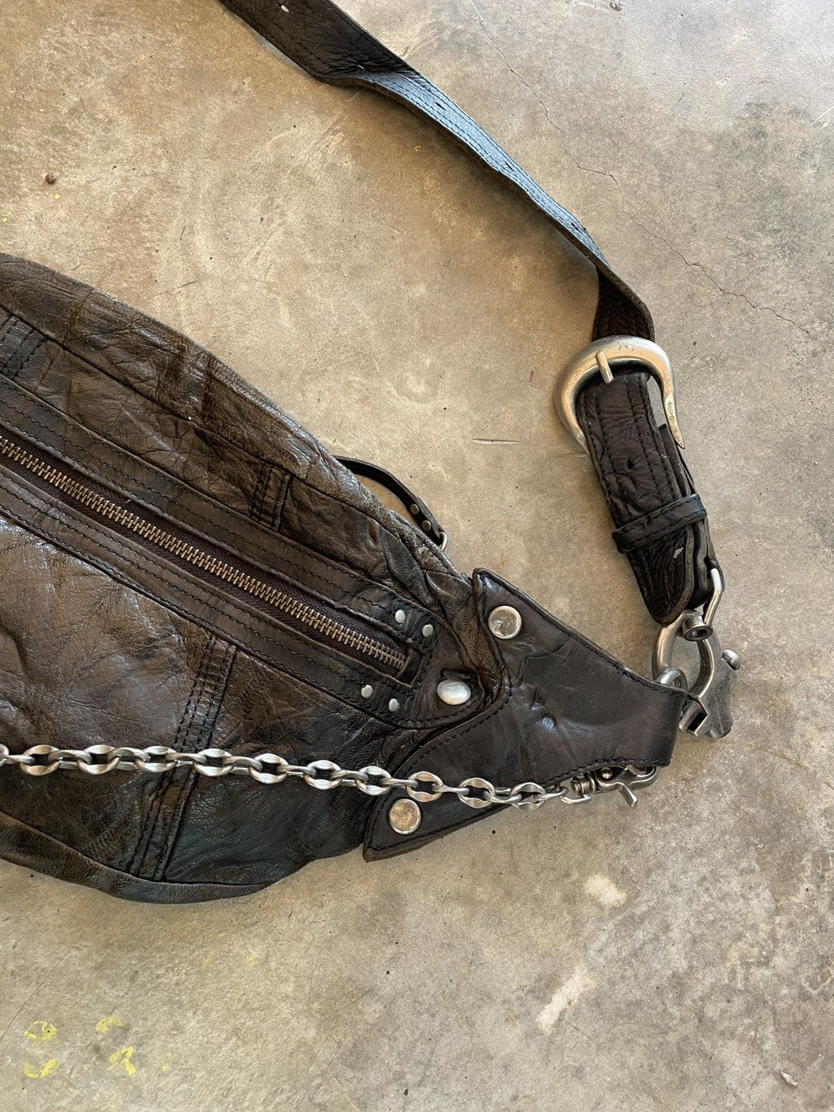 Alfredo Bannister Alfredo Bannister Leather WaistBag punk Stail Size ONE SIZE - 4 Thumbnail