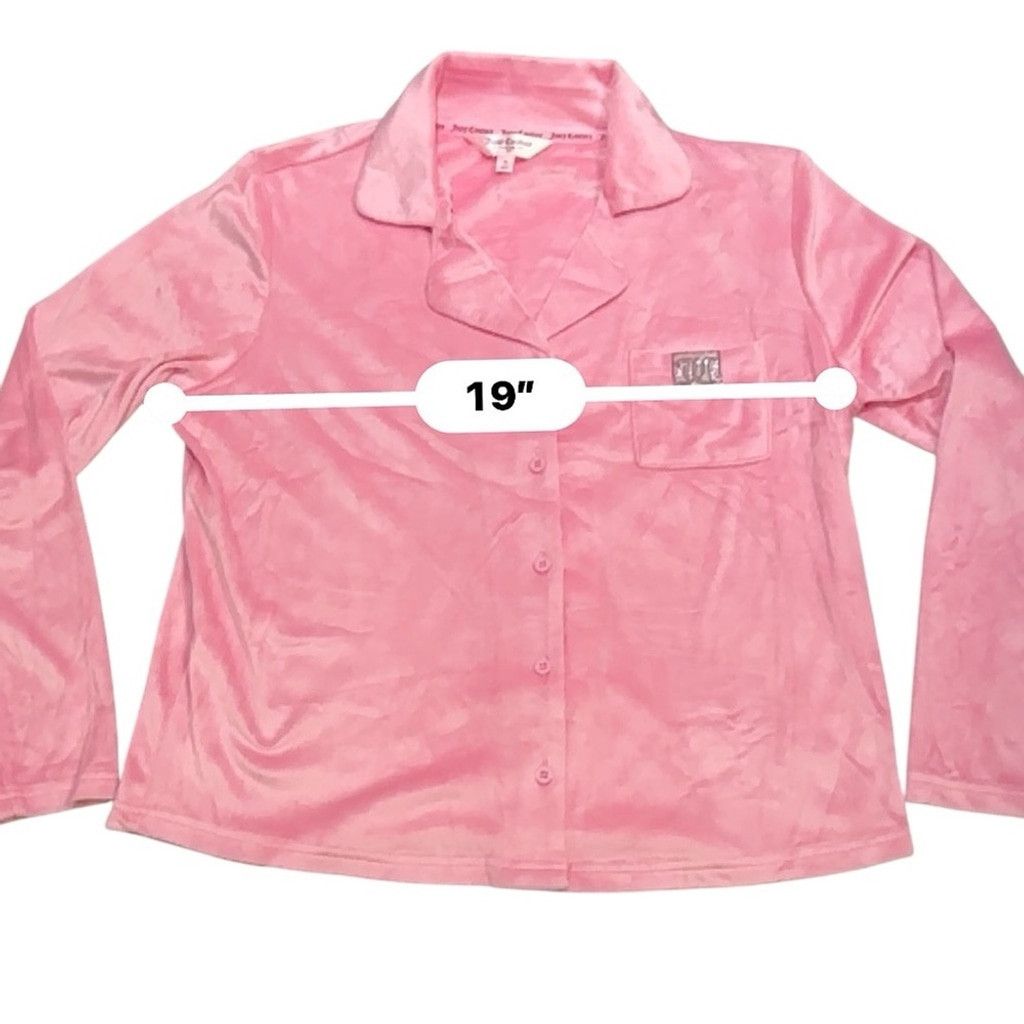 Juicy Couture JUICY Couture Pink Velour Pajama Top SZ M Size M / US 6-8 / IT 42-44 - 7 Thumbnail