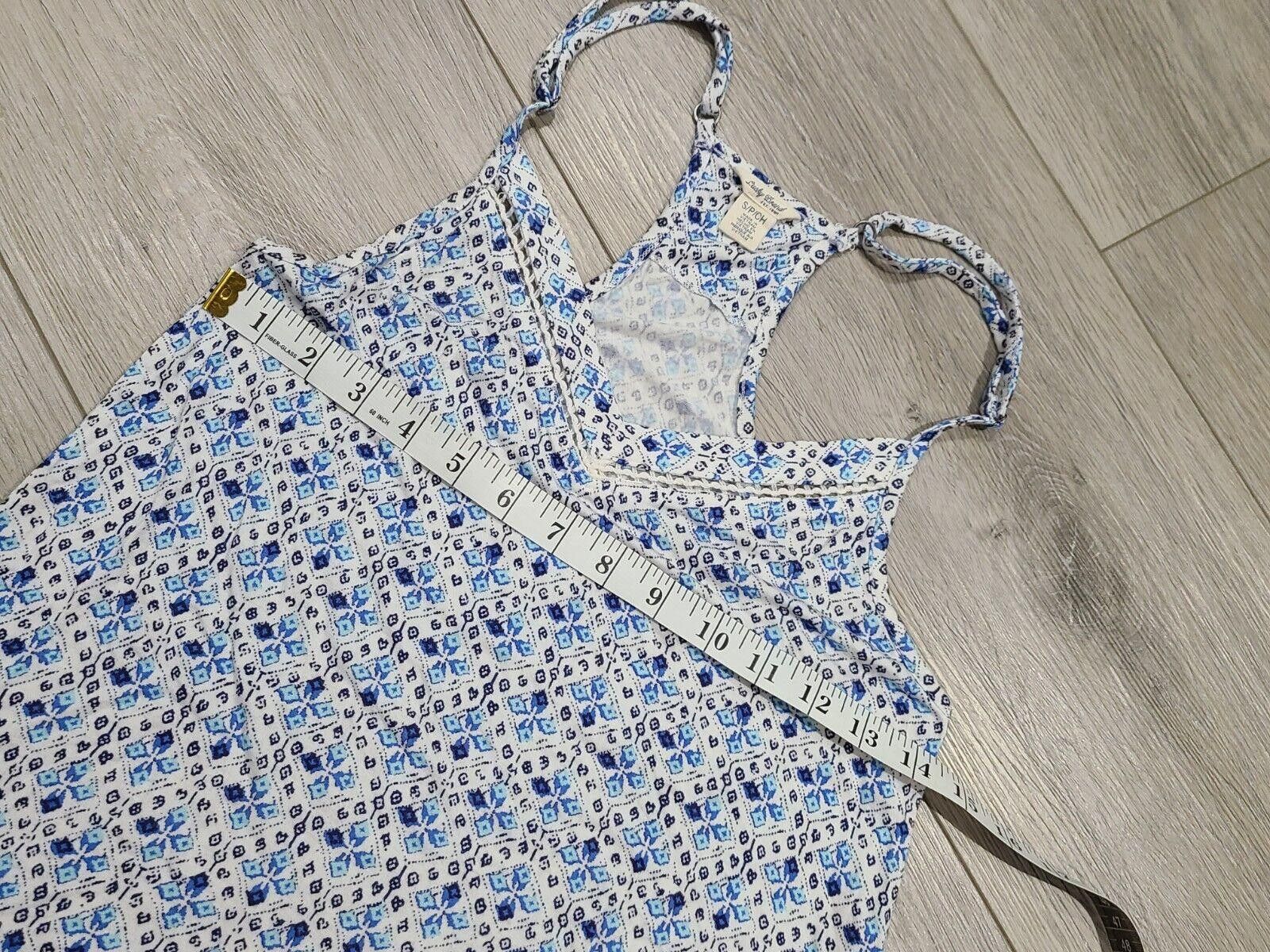 Lucky Brand Lucky Brand Tank Top Small Blue White Floral V Neck Cotton Size S / US 4 / IT 40 - 4 Thumbnail