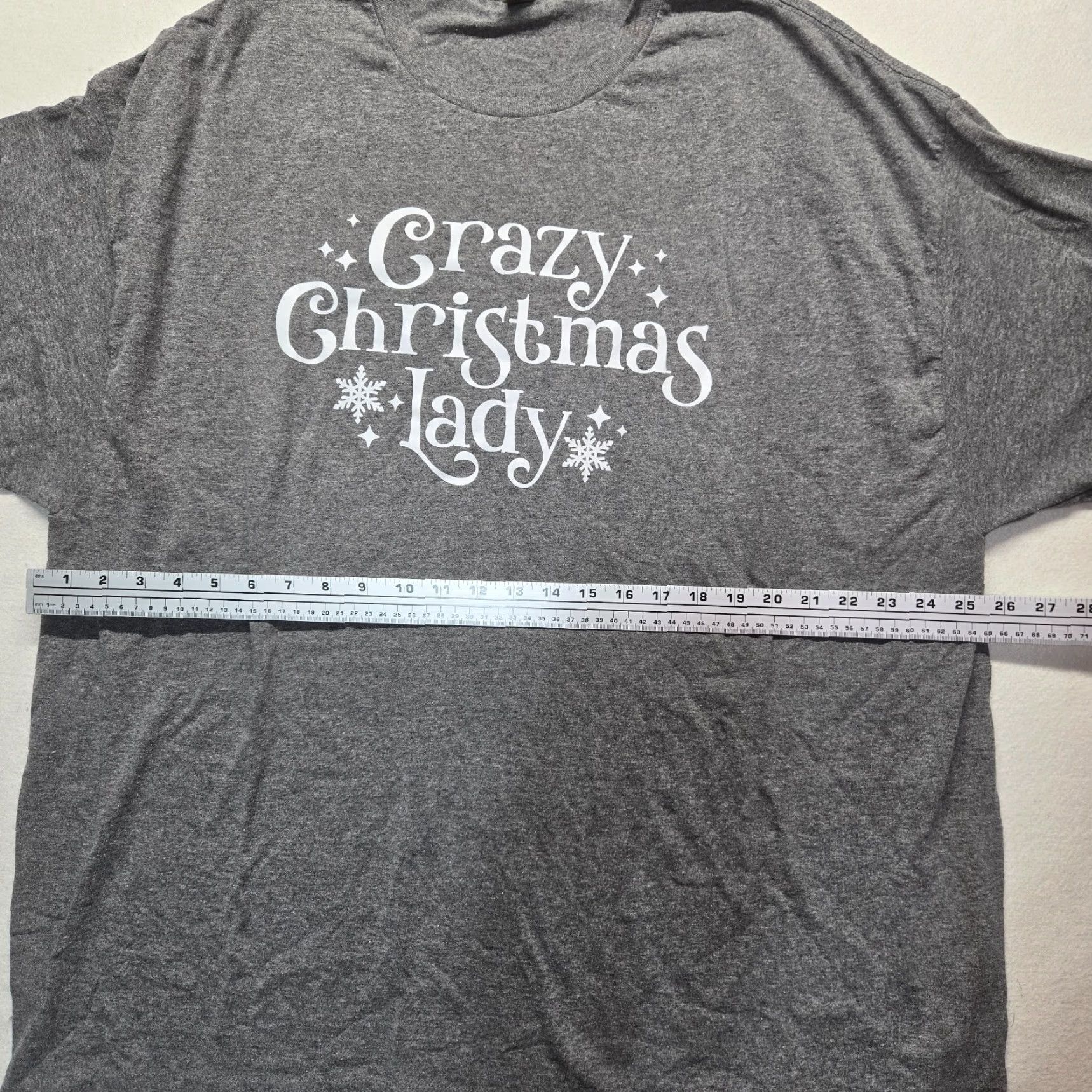 Gildan VINTAGE Crazy Christmas Lady Shirt Adult Women 3XL Gray Cotton Gildan T-Shirt Christmas Women's 3XL Shirt Size XXL / US 16-18 / IT 52-54 - 4 Thumbnail