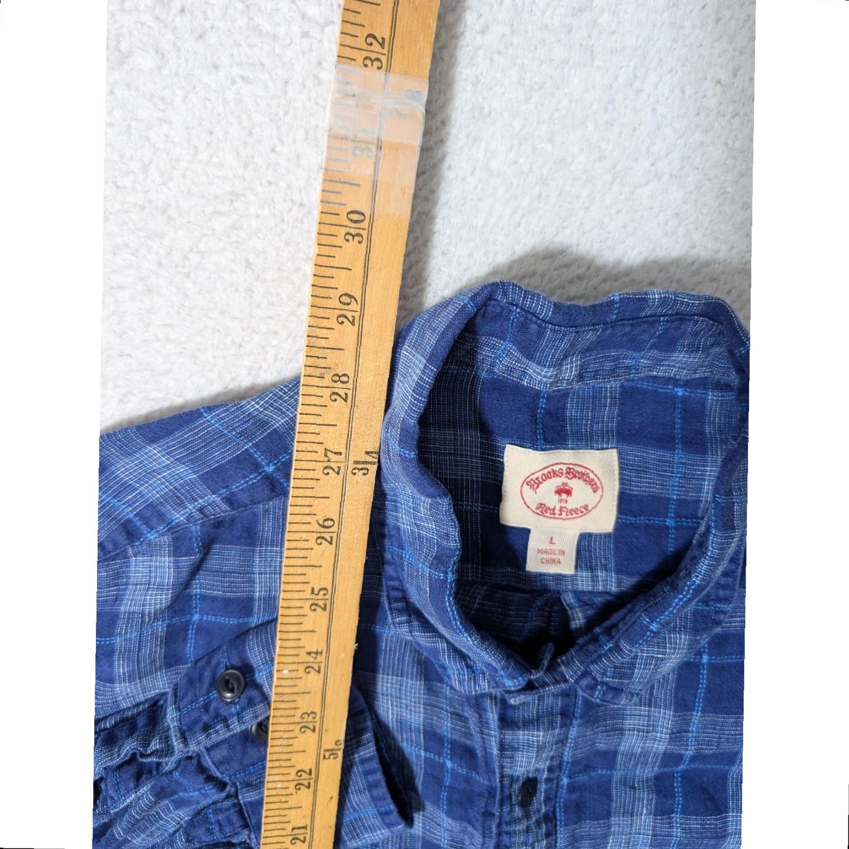 Brooks Brothers Brooks Brothers Button-Down Shirt Mens L Blue Plaid 100% Linen L/S Pockets Shirt Button-Up Casual Classic Travel Size US L / EU 52-54 / 3 - 3 Thumbnail
