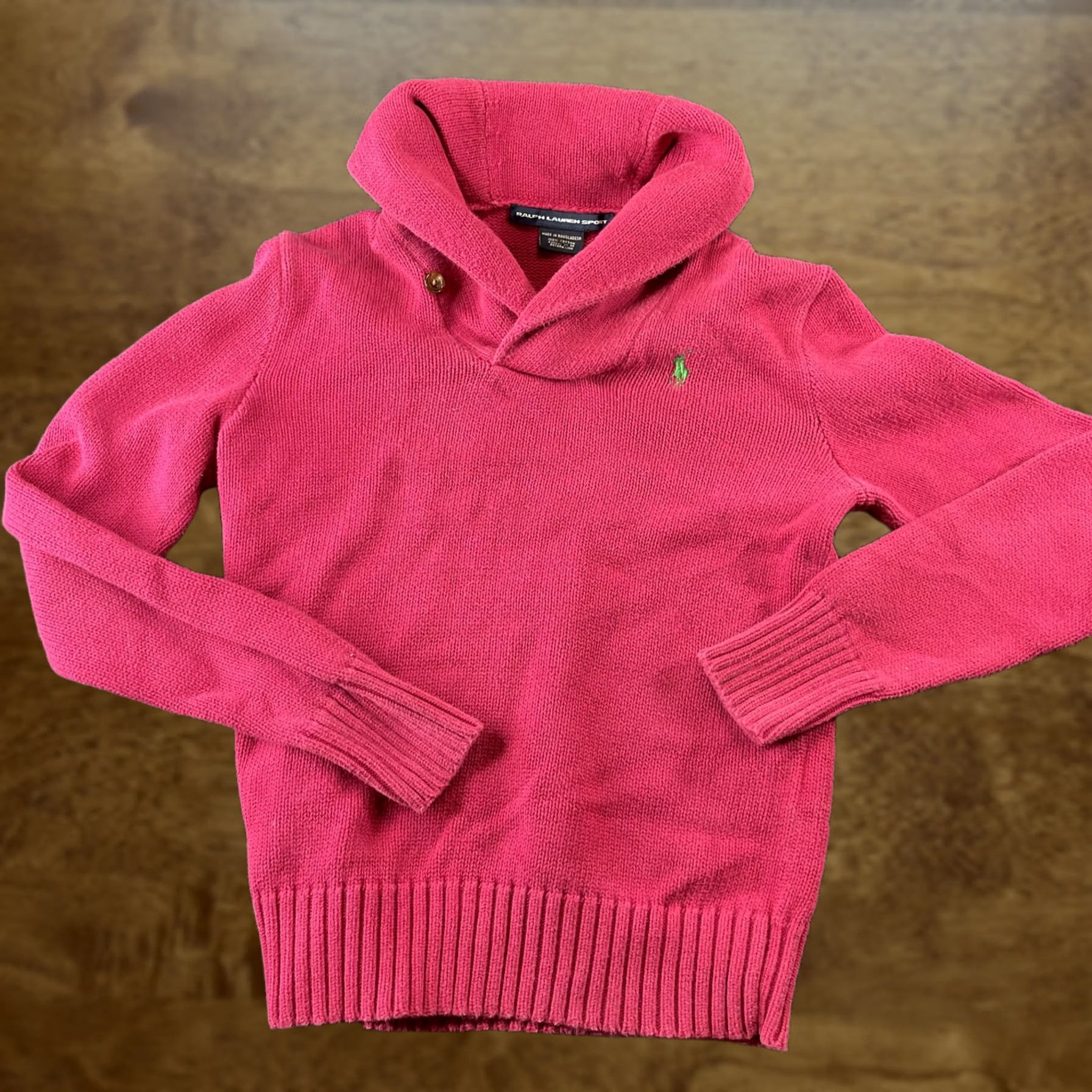 Polo Ralph Lauren Ralph Lauren Sport Sweater Womens Medium Pink Shawl Collar Cotton Pullover Size M / US 6-8 / IT 42-44 - 1 Thumbnail