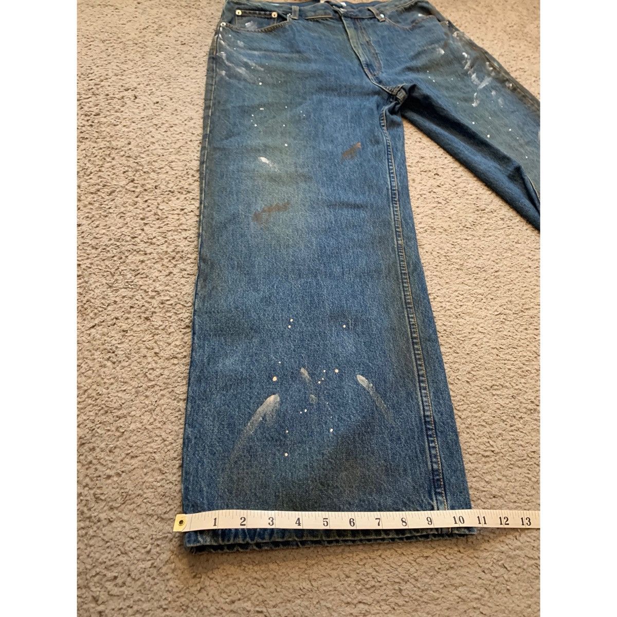 Helmut Lang HELMUT LANG CROPPED PAINT SPLATTER WIDE LEG JEANS Size US 34 / EU 50 - 19 Thumbnail