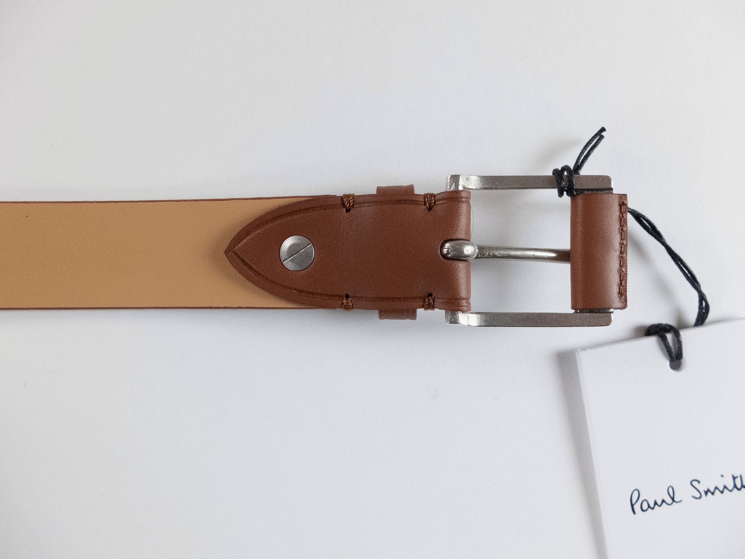 Paul Smith PAUL SMITH mainline tan brown leather belt Size 90 / 34 Size 34 - 4 Thumbnail