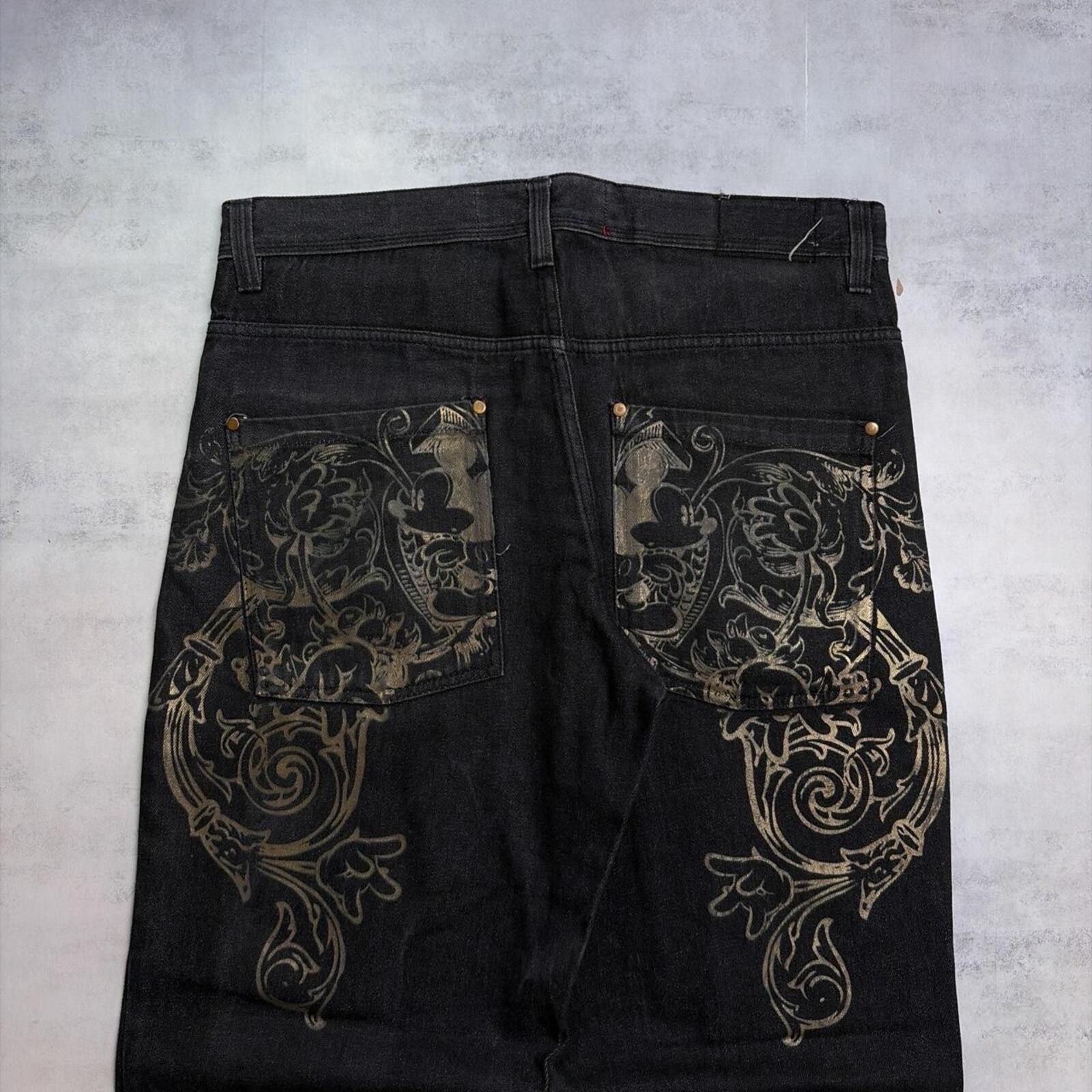 Disney Y2K Disney 1928 Mickey Mouse Grunge Baggy Skater Denim Jeans Size US 36 / EU 52 - 3 Thumbnail