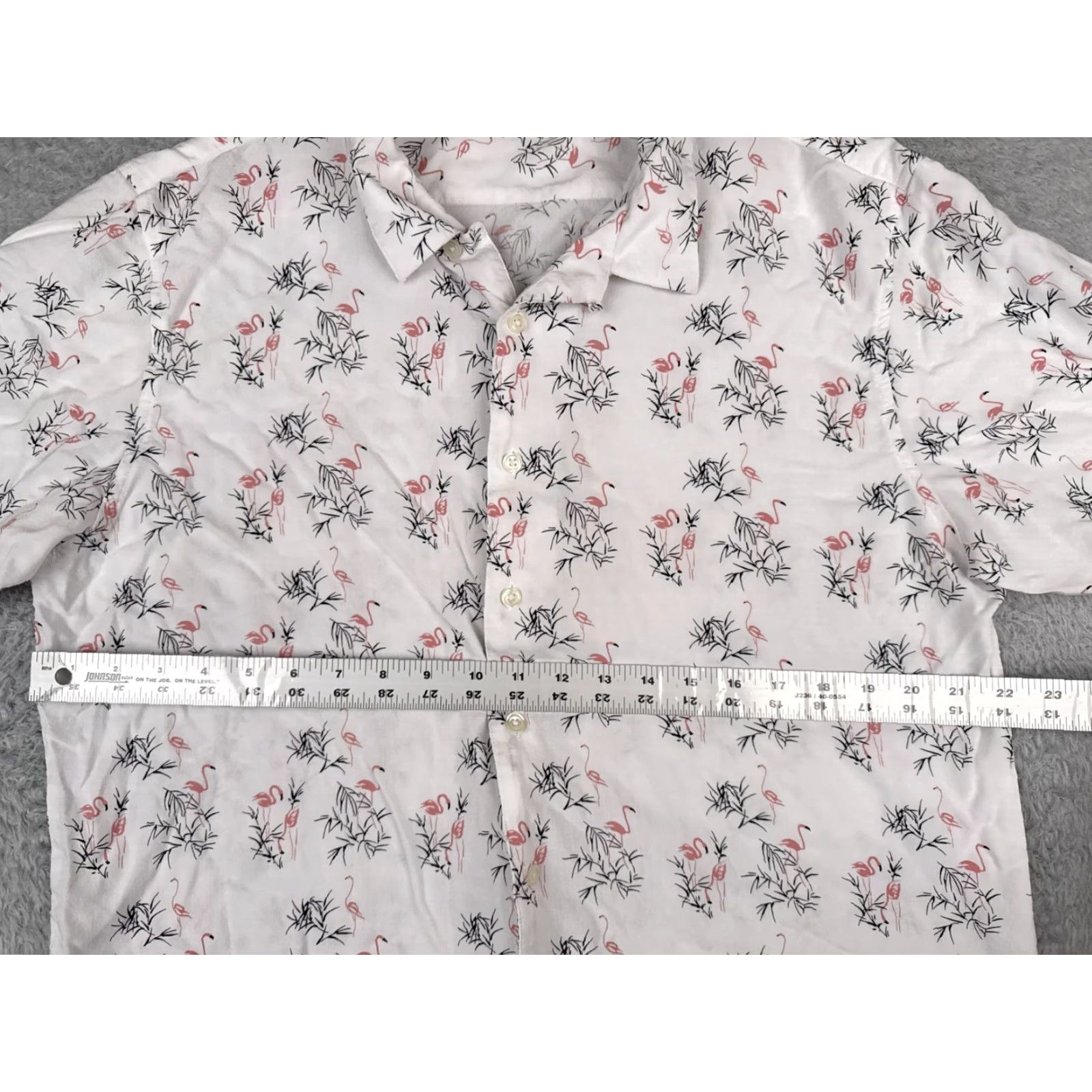 Gloverall VINTAGE Island Republic Shirt Men 2XL White Flamingo All Over Print Button Up Rayon Size US XXL / EU 58 / 5 - 7 Thumbnail