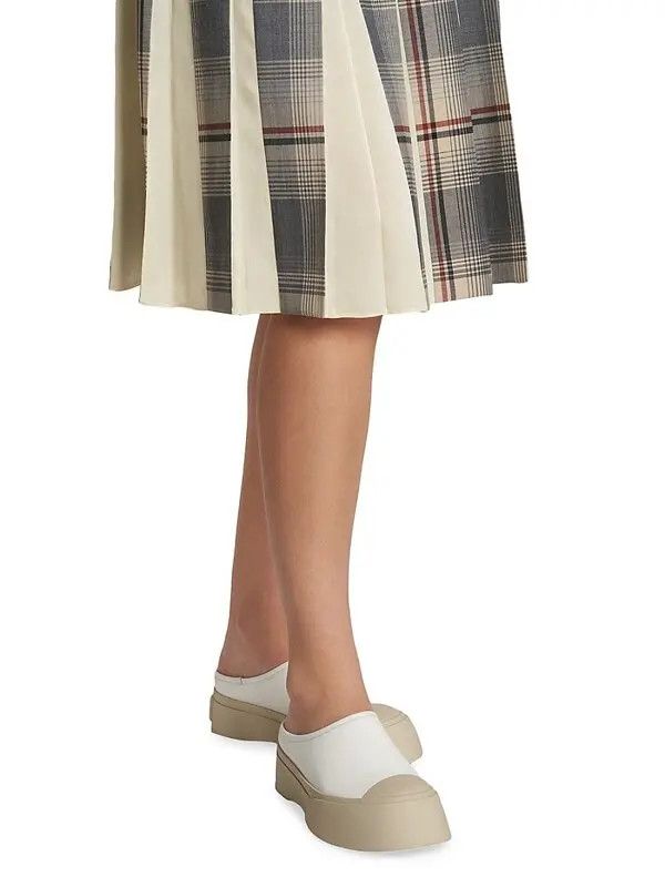 Marni o1w1db11125 Plaid Pleated Skirt in Grey Size 28" / US 6 / IT 42 - 5 Thumbnail