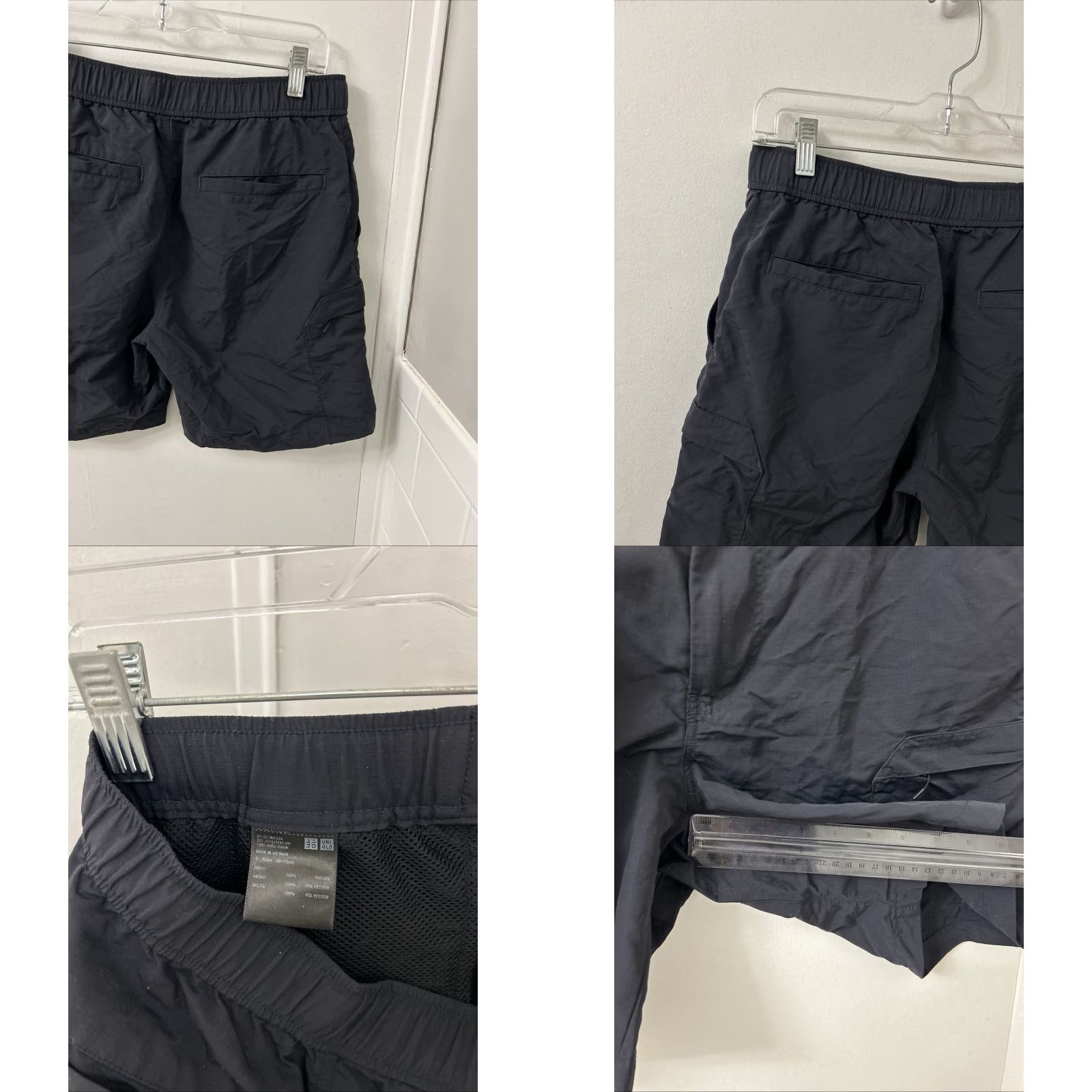 Uniqlo Uniqlo Geared Shorts Mens S Black Nylon Ripstop Hiking Cargo Belted Gorpcore Size US 29 - 8 Thumbnail