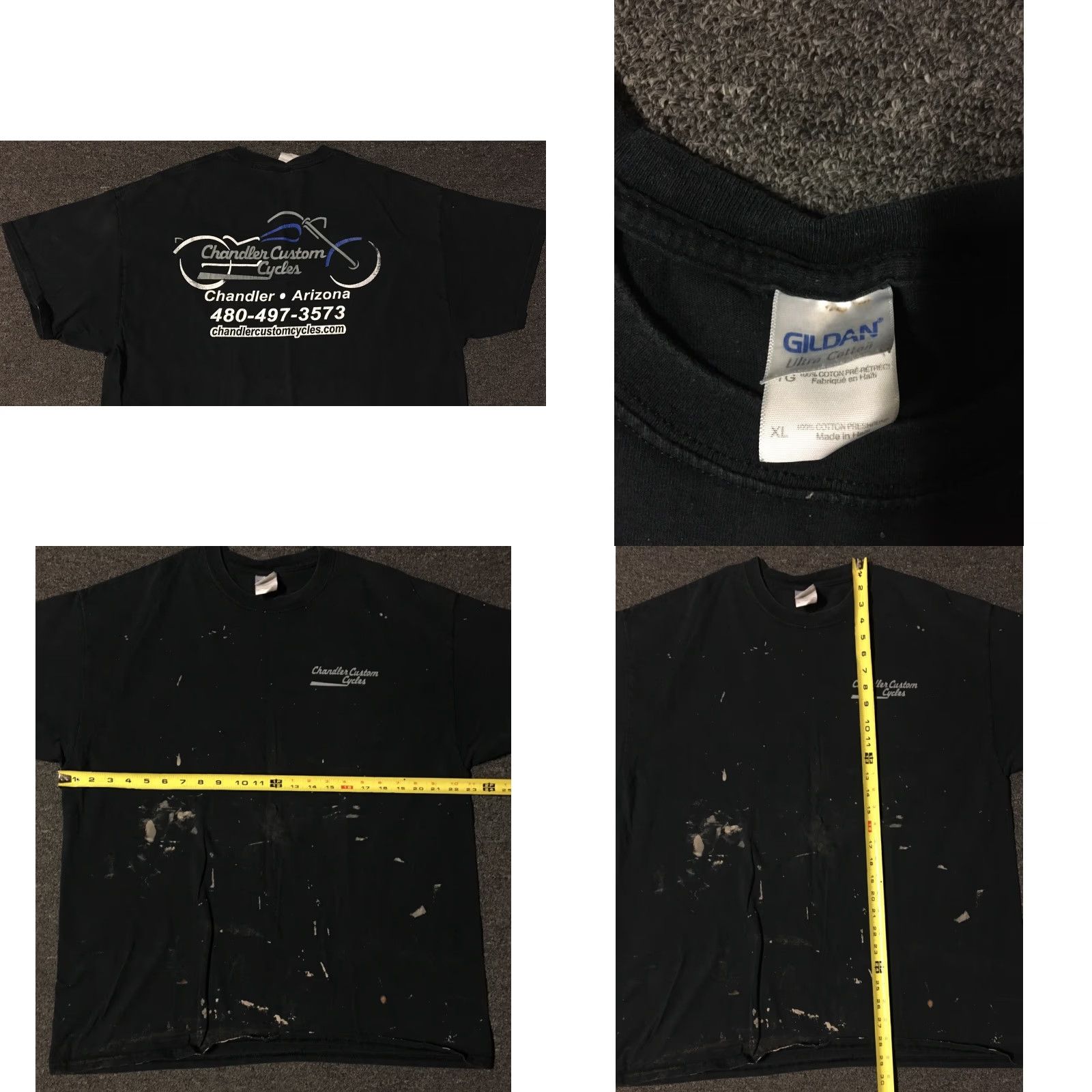 Vintage Vtg Chandler Custom Cycles Faded Paint Shirt XL Grunge Biker Motorcycle Punk 90s Size US XL / EU 56 / 4 - 8 Thumbnail