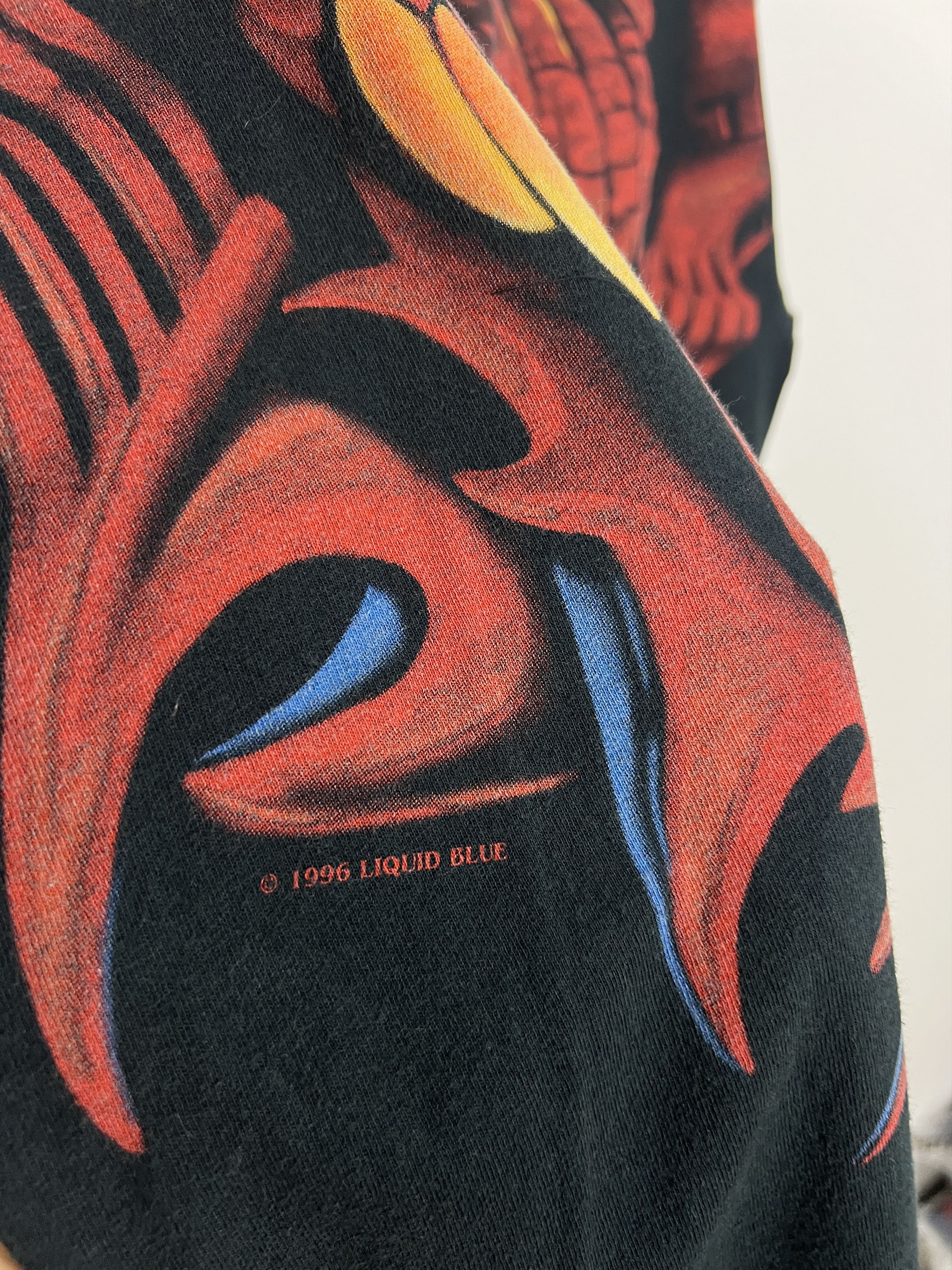 Liquid Blue Vintage Dragon Head Two Sided Over Print Shirt Tee Rare Size US XL / EU 56 / 4 - 4 Thumbnail