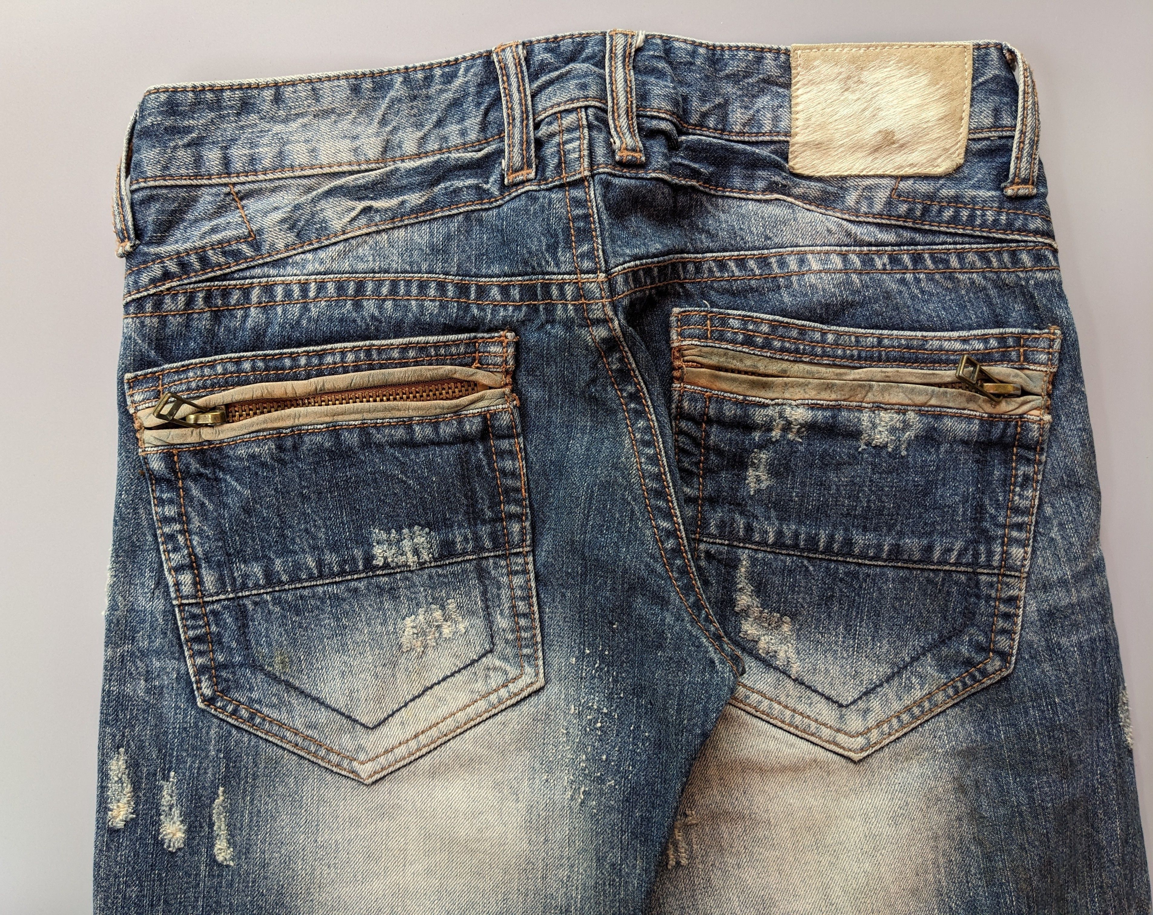 Hedi Slimane Japanese brand like Hedi Slimane faded boro jeans Size US 31 - 9 Thumbnail