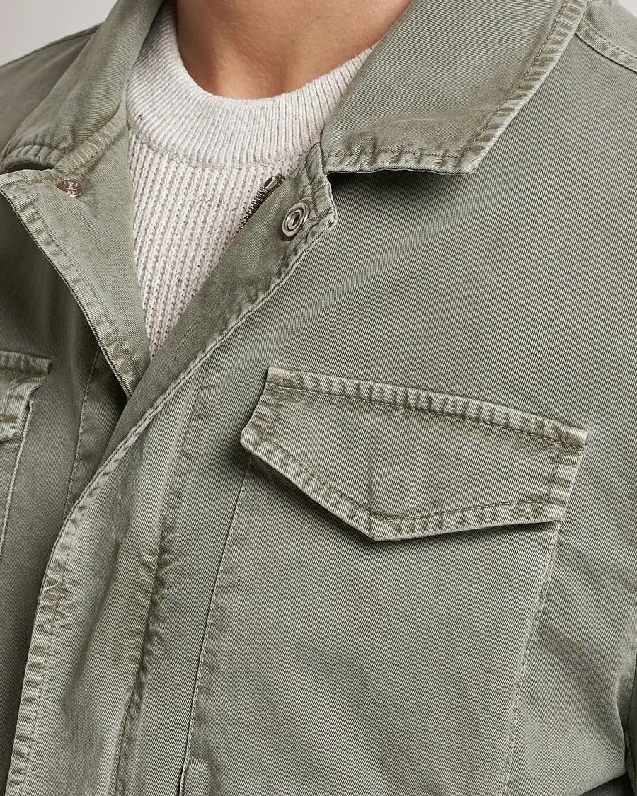 Brunello Cucinelli o1mle0725 Straight Hem Military Jacket in Sage Green Size US M / EU 48-50 / 2 - 5 Thumbnail