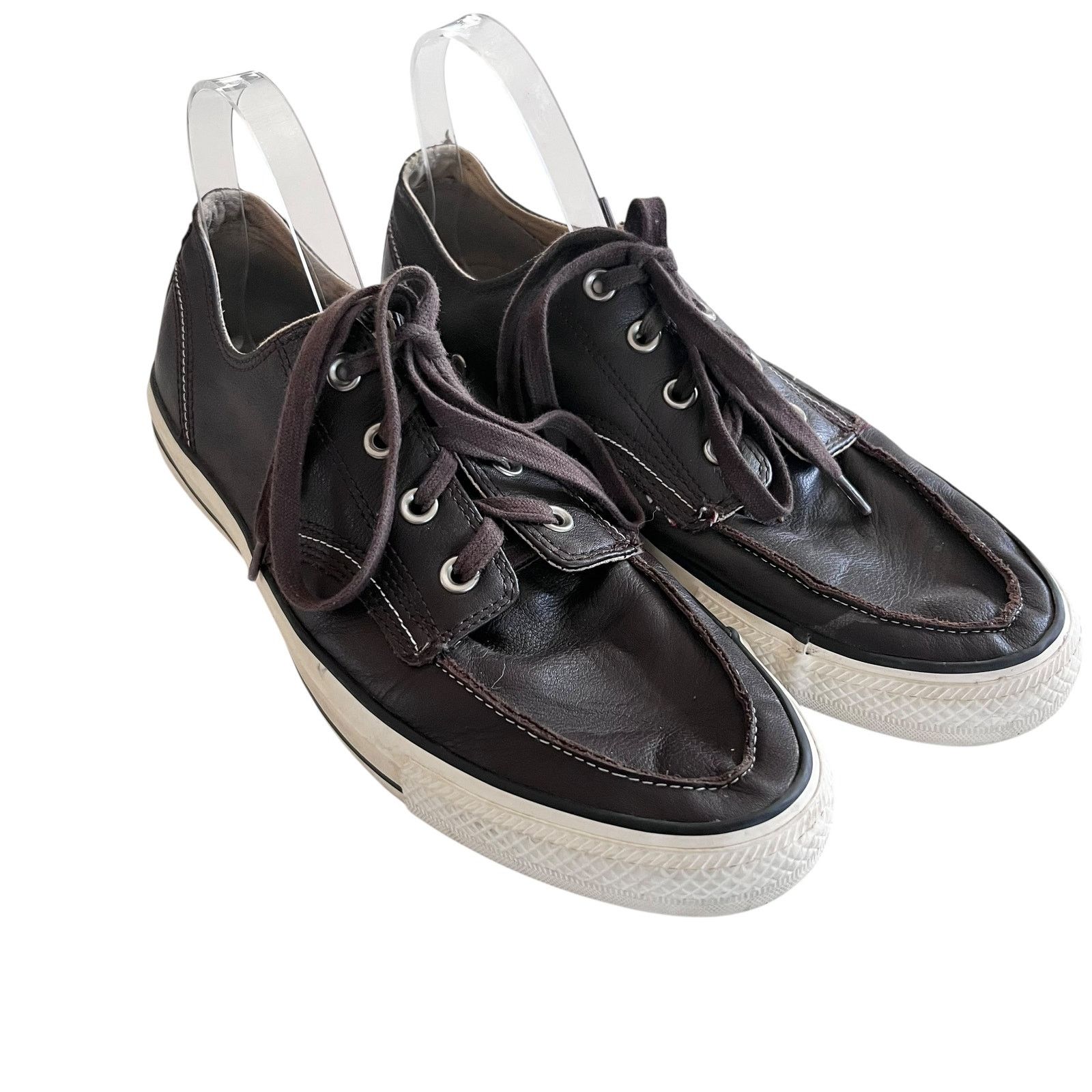 Converse Converse Unisex Brown Leather Lace Up Low Top Sneaker Size US 10 / EU 43 - 2 Thumbnail
