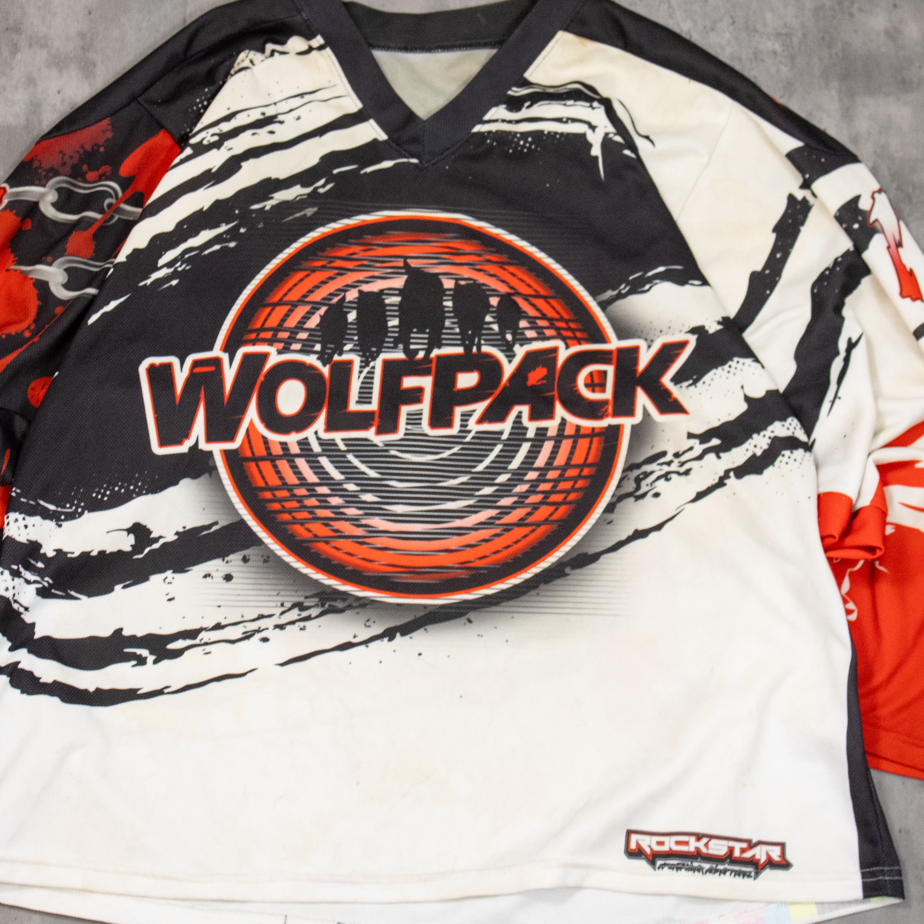 Japanese Brand Y2K 2000's 00's Wolfpack AOP Moto Racing Hockey Jersey Size US M / EU 48-50 / 2 - 3 Thumbnail