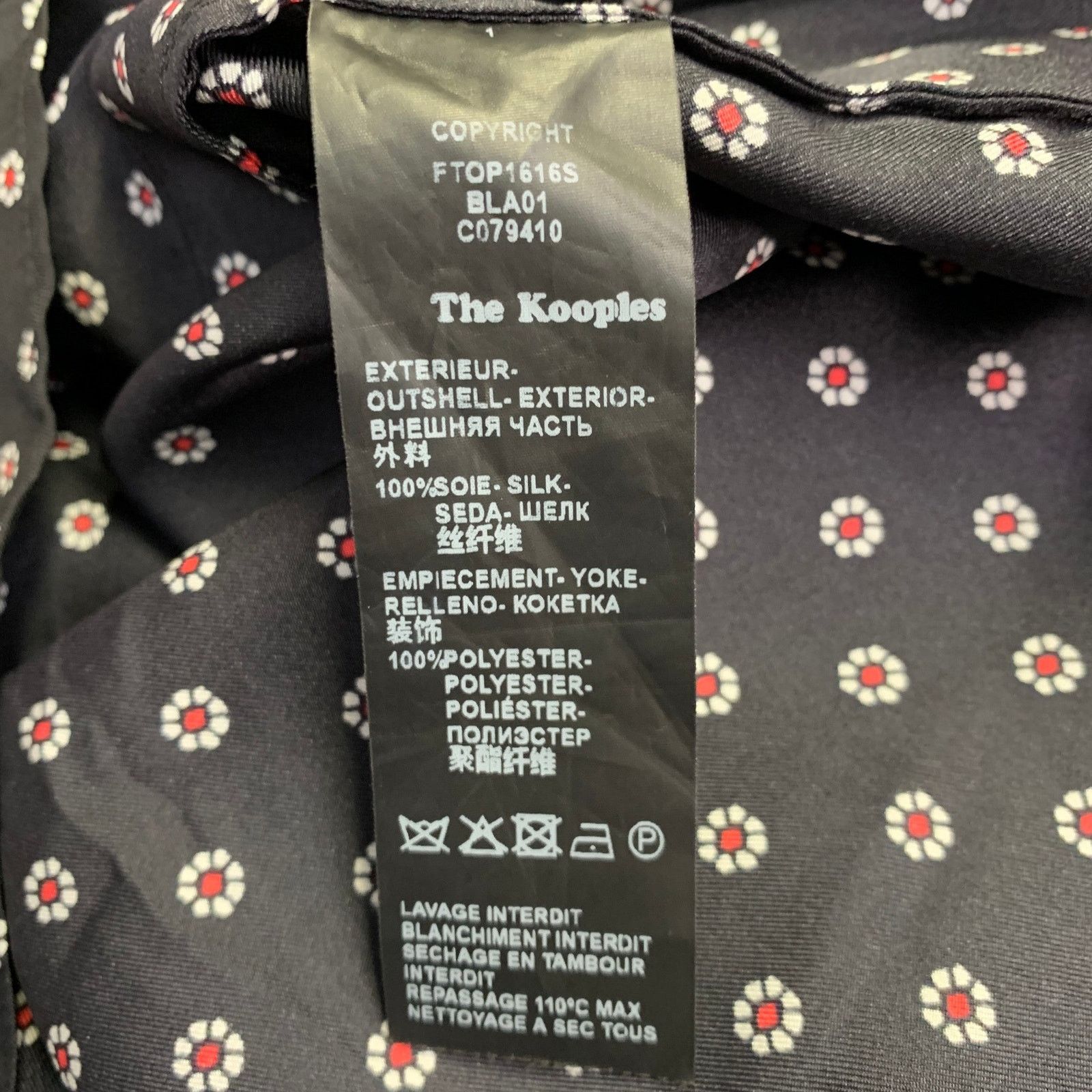 The Kooples Size S Black Red White Silk Floral Short Sleeve Casual Top Size S / US 4 / IT 40 - 7 Thumbnail