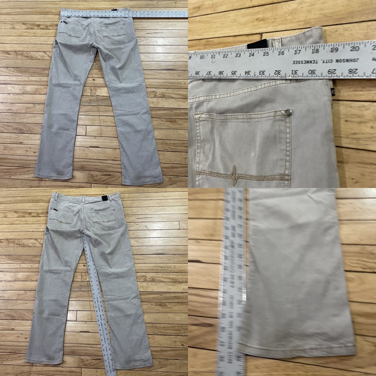 Rusty RUSTY Indi Slim Pants Men 36x32 Khaki Summer Lightweight 36W 32L Beige Slim Straight 90s Preppy Casual Workwear - Size US 36 / EU 52 - 8 Thumbnail