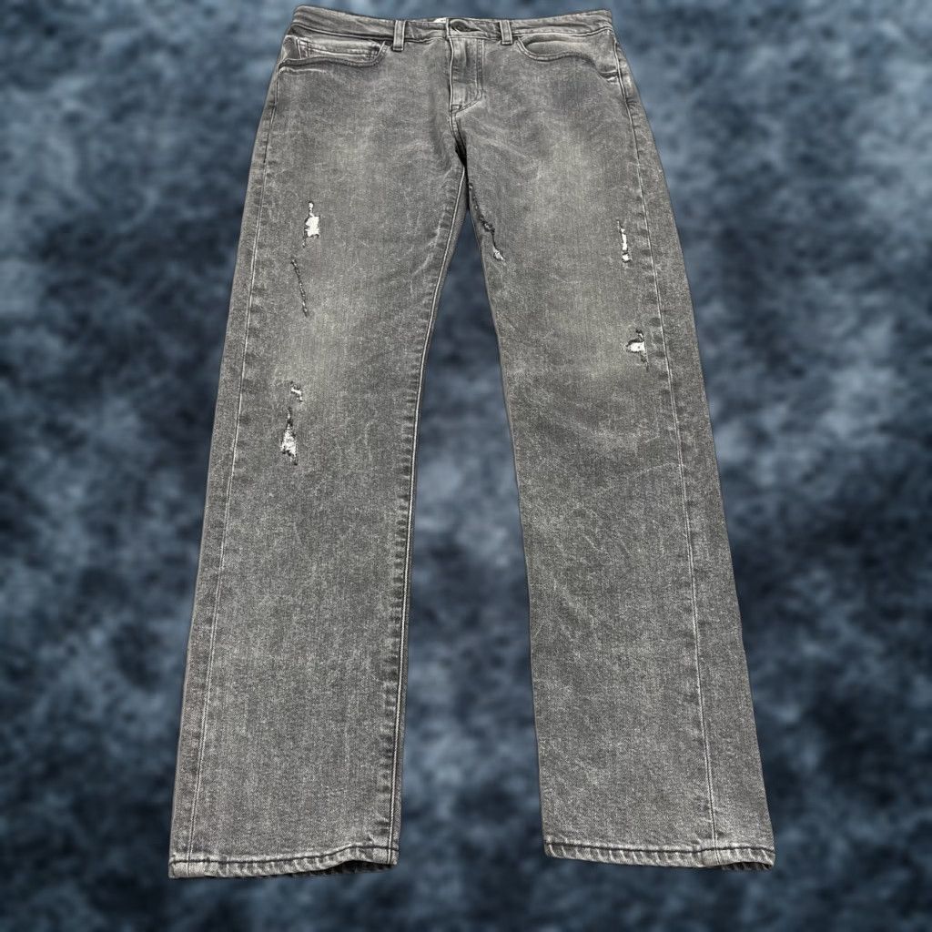 Levi's VINTAGE? Nope, not vintage. Levis Made & Crafted Jeans Mens 32x34 Gray Shuttle Slim Straight Ripped Italy Size US 32 / EU 48 - 1 Thumbnail