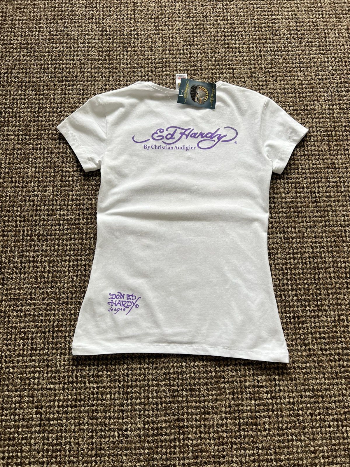 Ed Hardy Vintage Ed Hardy by Christian Audigier Big Logo Y2K Tee Size L / US 10 / IT 46 - 4 Thumbnail