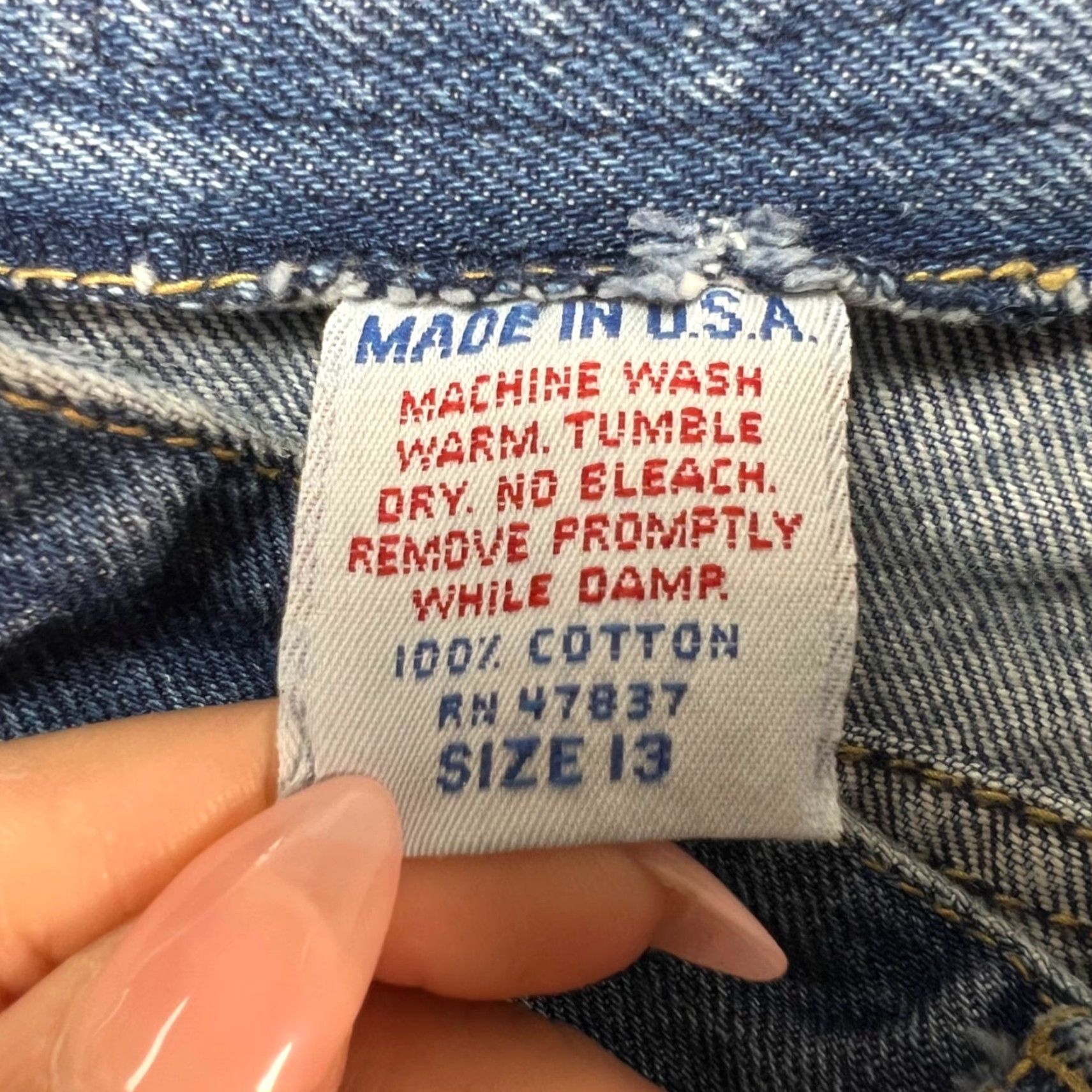 Vintage VINTAGE LaCetch Womens Jeans 13 High-Waisted Studded Denim Cotton Made In USA Size 34" / US 12 / IT 48 - 4 Thumbnail