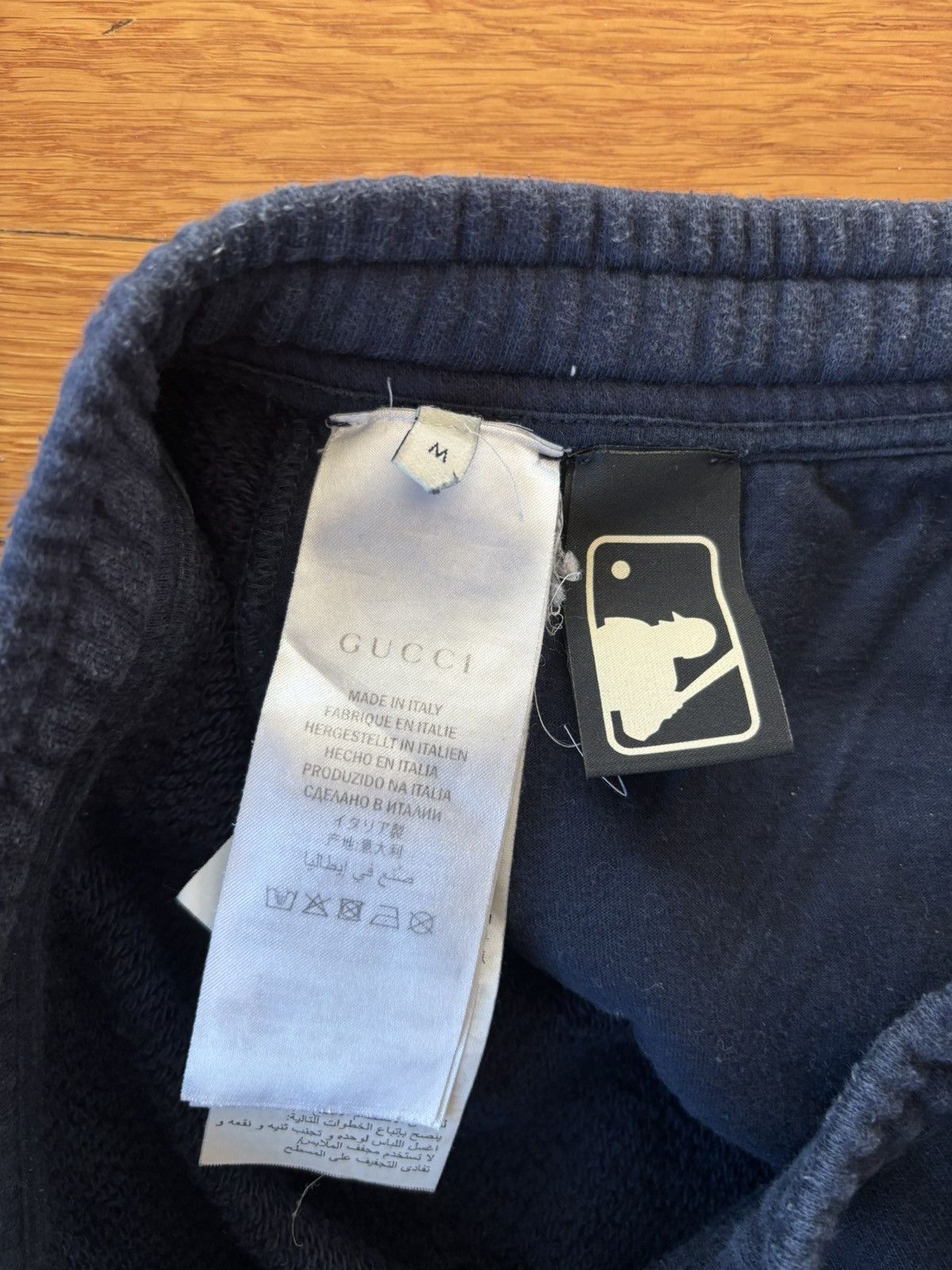 Gucci Navy Gucci Logo Print Sport Sweatpants Size US 31 - 4 Thumbnail