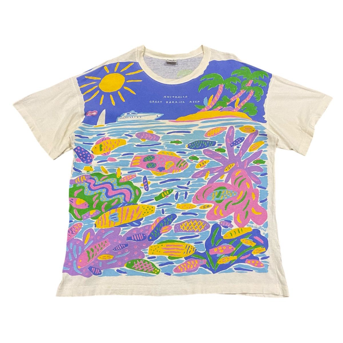 Vintage Vintage 1991 Ken Done Great Barrier Reef T-Shirt Down Under Size US M / EU 48-50 / 2 - 1 Thumbnail