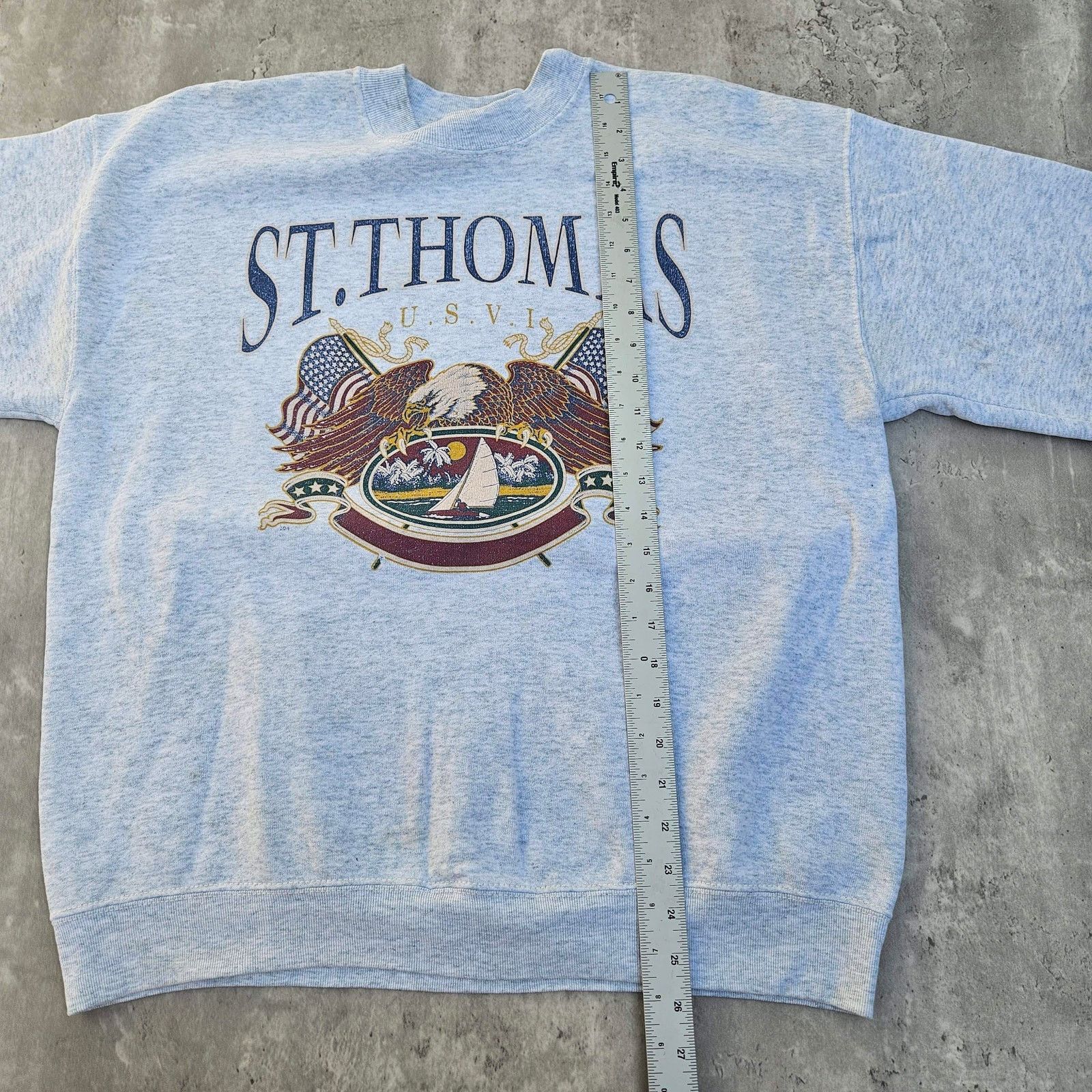 Fruit Of The Loom Vintage Crew Neck Pullover St. Thomas Grey Size Large Size US L / EU 52-54 / 3 - 5 Thumbnail