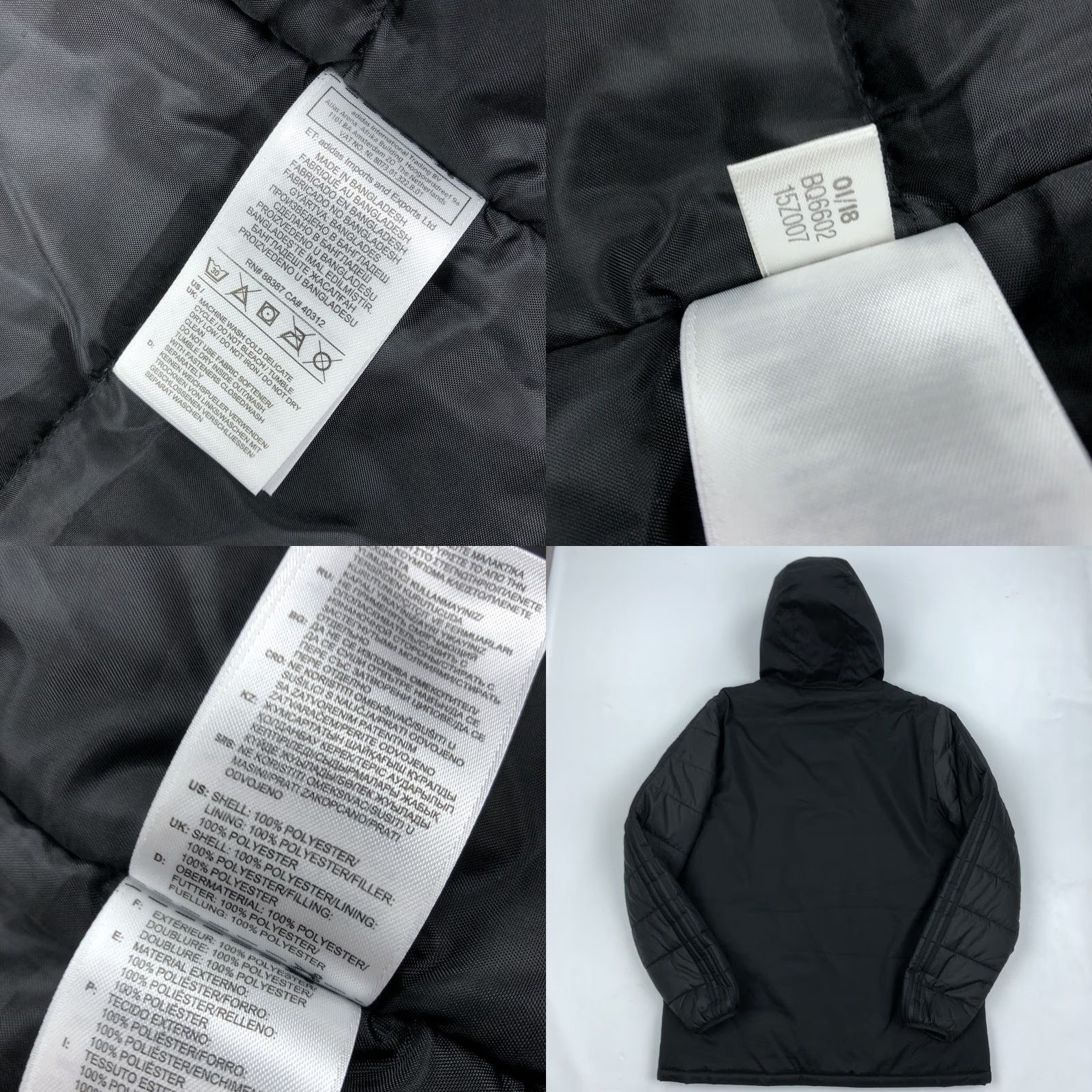 Adidas Adidas Jacket Men L Black Quilted Hooded Full Zip Puffer Basketball UNCW Seahawk Leather? (no) Size US L / EU 52-54 / 3 - 8 Thumbnail