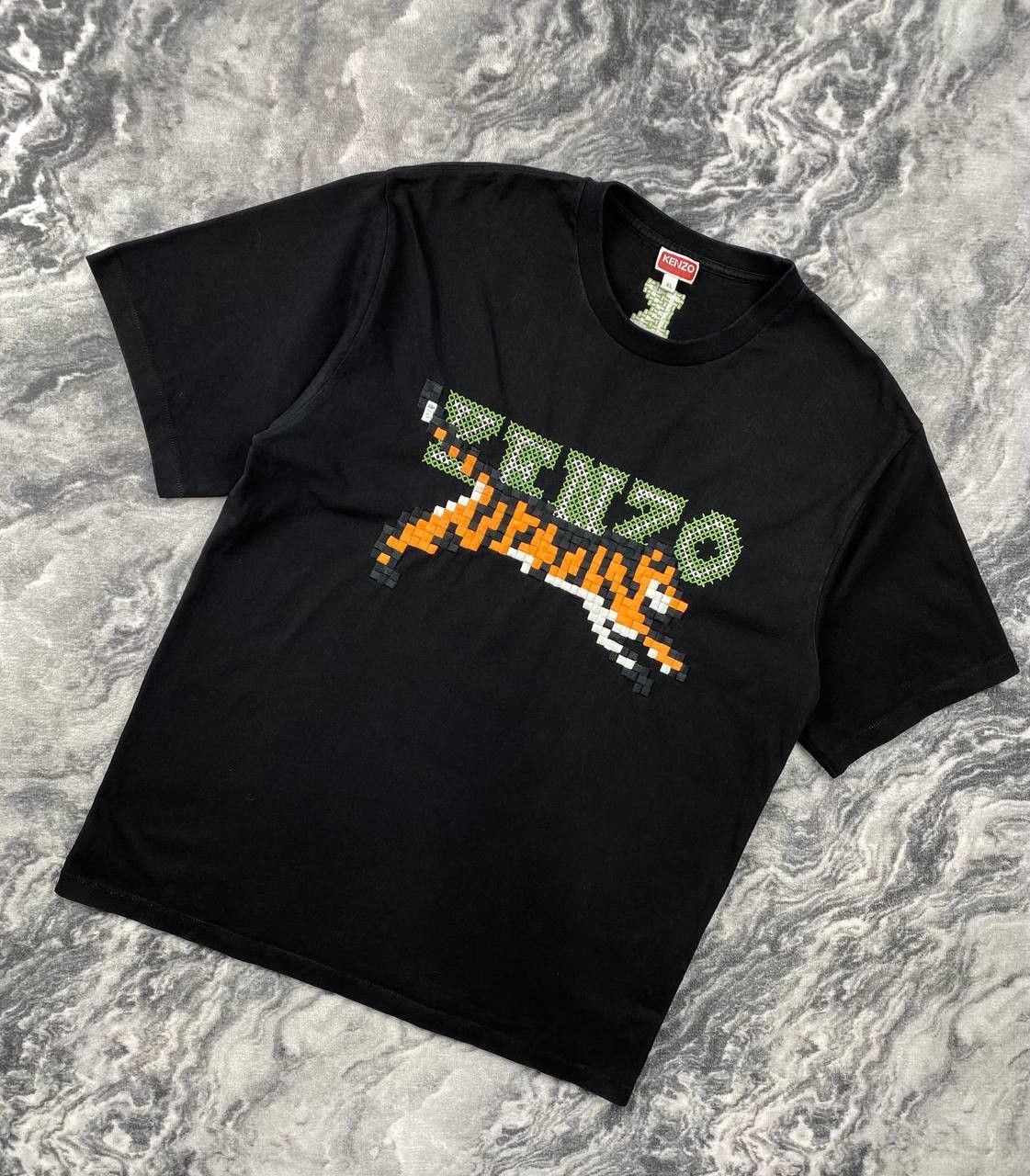 Kenzo Kenzo Pixel Tige T Shirt Big Logo Men Size XL Black Size US XL / EU 56 / 4 - 1 Thumbnail