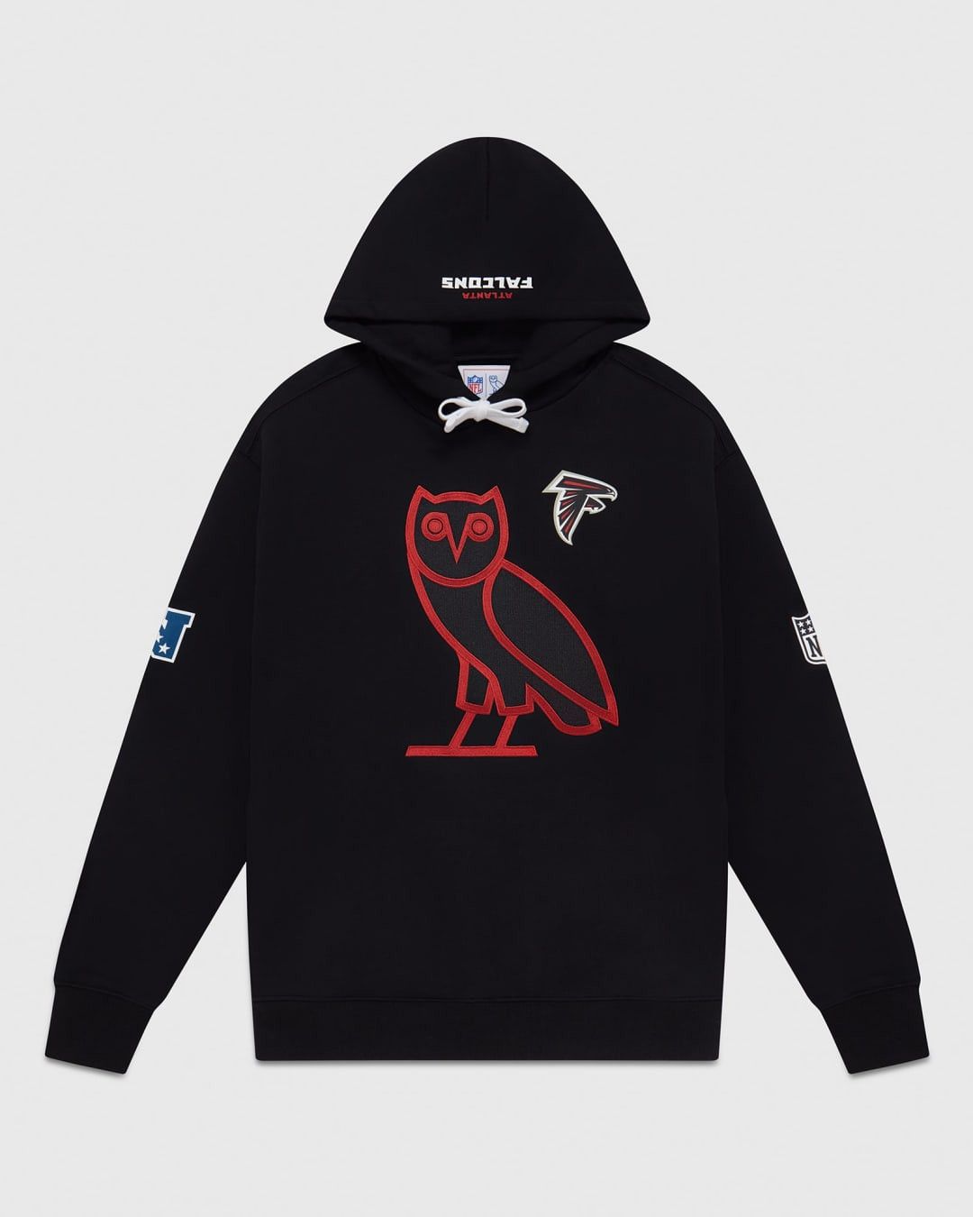 image of Drake Ovo Nfl Atlanta Falcons XL OG Owl Hoodie in Black, Men's