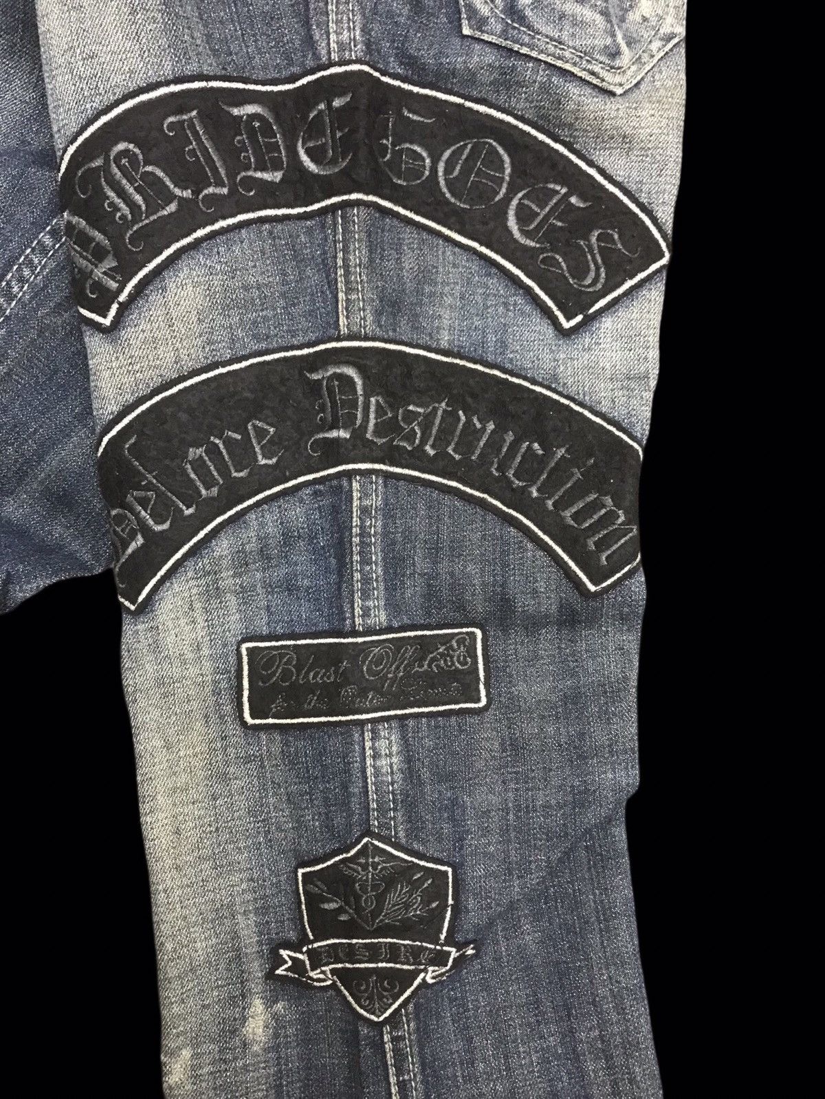 Japanese Brand 💥FLARE💥Archival semanticdesign Flare Patches Denim F432 Size US 31 - 20 Thumbnail