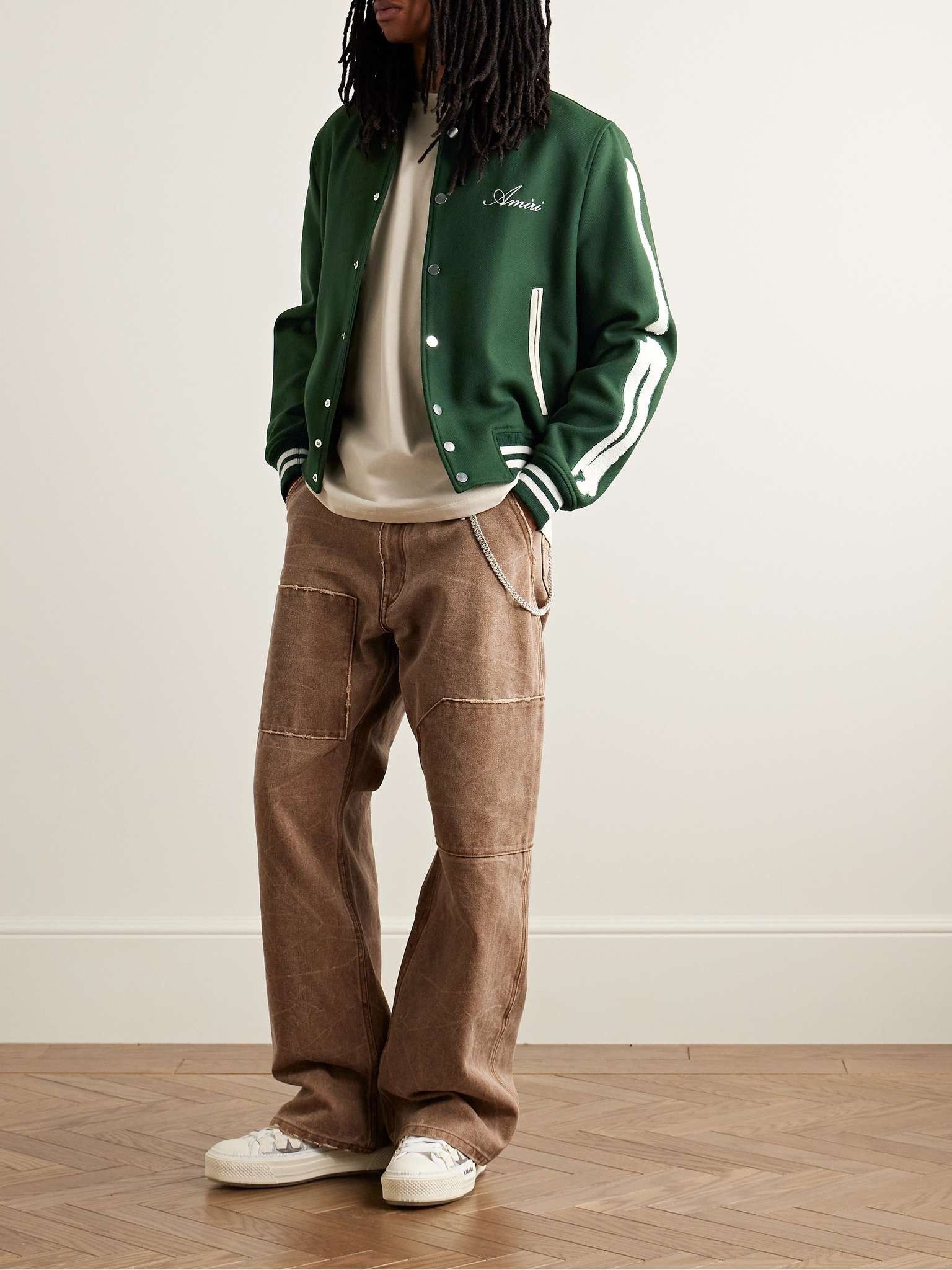 Amiri oc11z0325 Bone Bomber Jacket in Green/White Size US XL / EU 56 / 4 - 3 Thumbnail