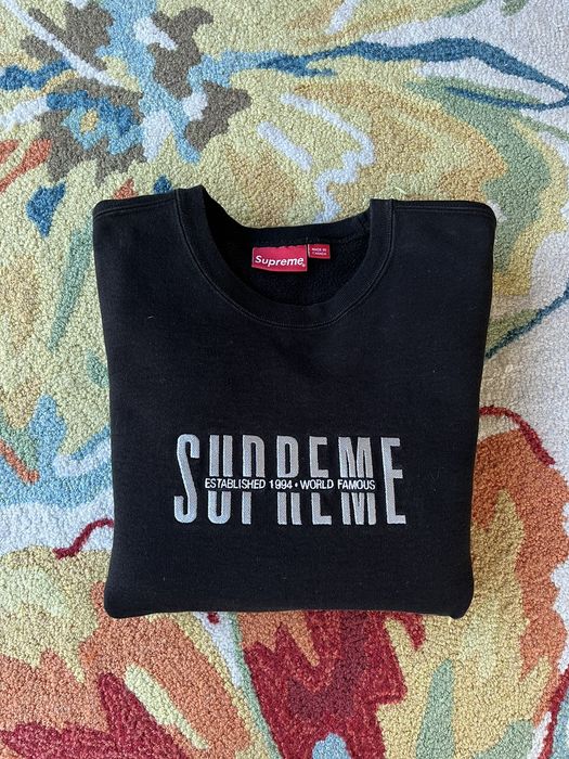 Supreme Supreme World Famous Crewneck FW18 Black Grailed