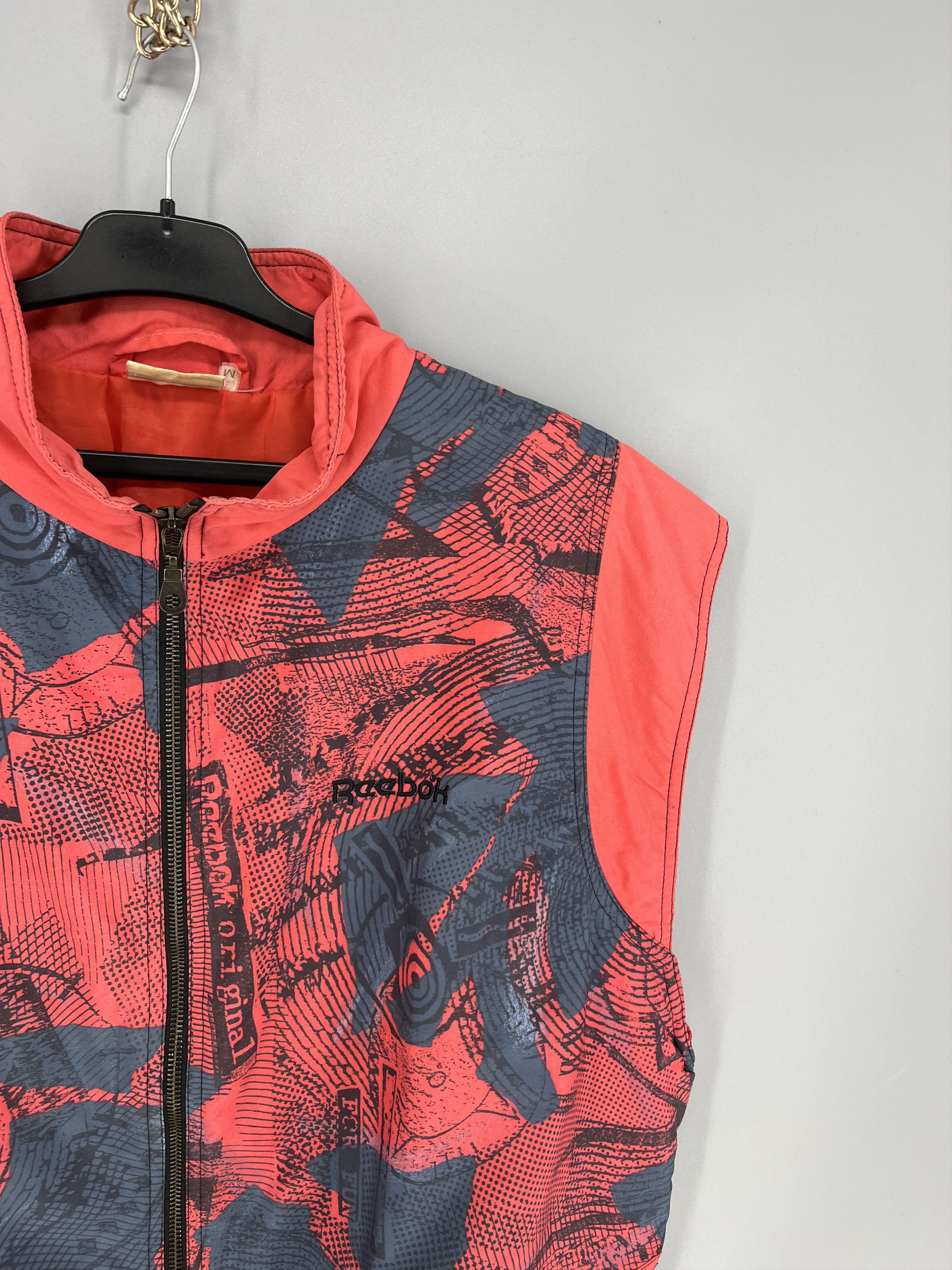 Reebok Vintage 90s Reebok Vest Mens M Neon Graphic Print Full Zip Size US M / EU 48-50 / 2 - 4 Thumbnail