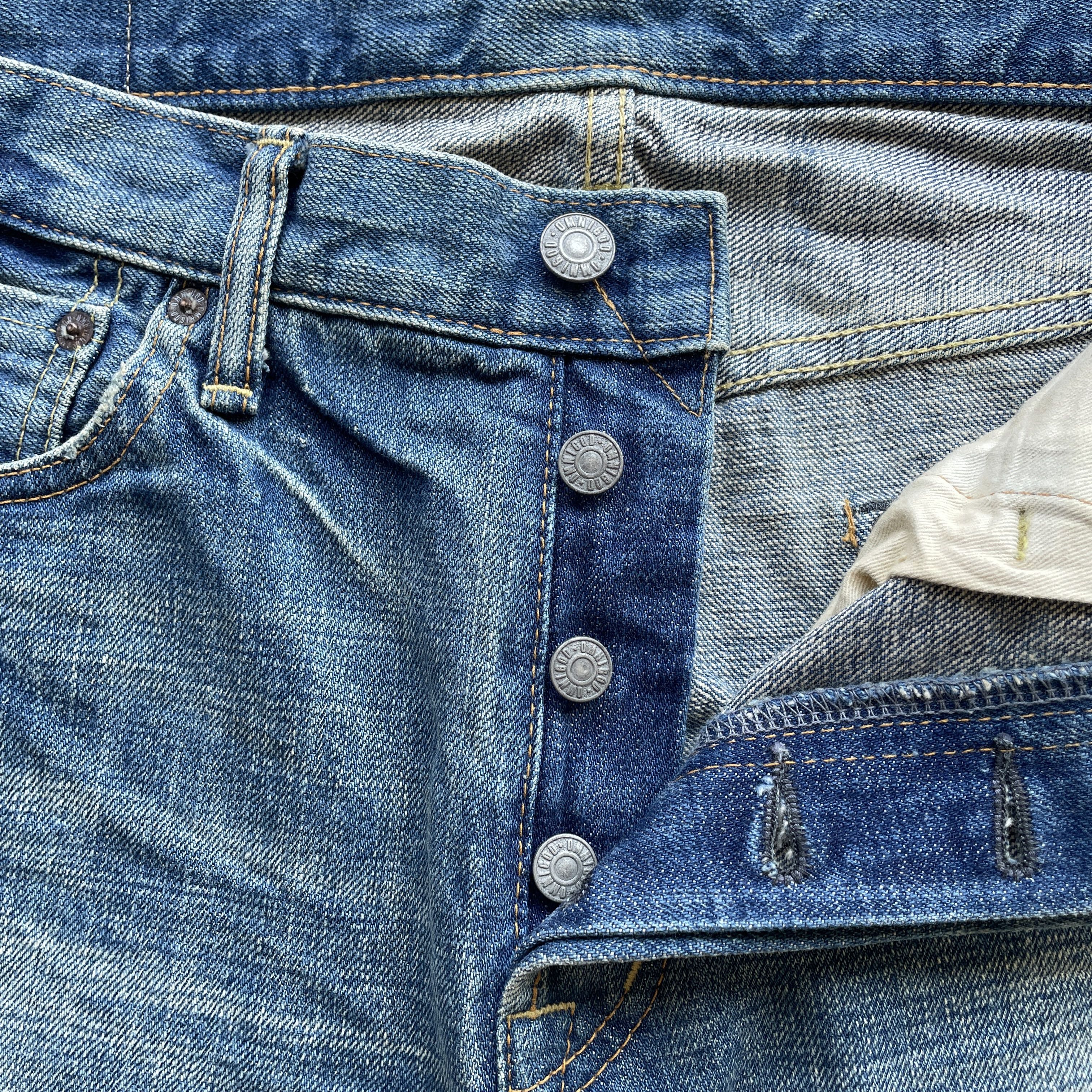 OMNIGOD Vintage OMNIGOD Denim Distressed Selvedge Faded Jeans Pants Size US 32 / EU 48 - 7 Thumbnail