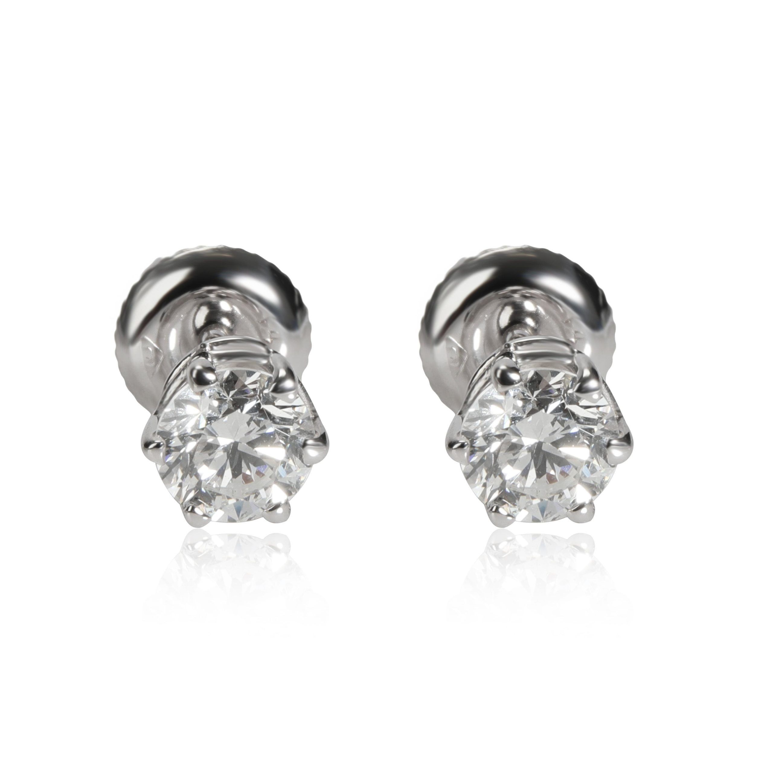 image of Igi Certified Diamond Stud Earring In 18K White Gold F If 1.52 Ctw, Women's