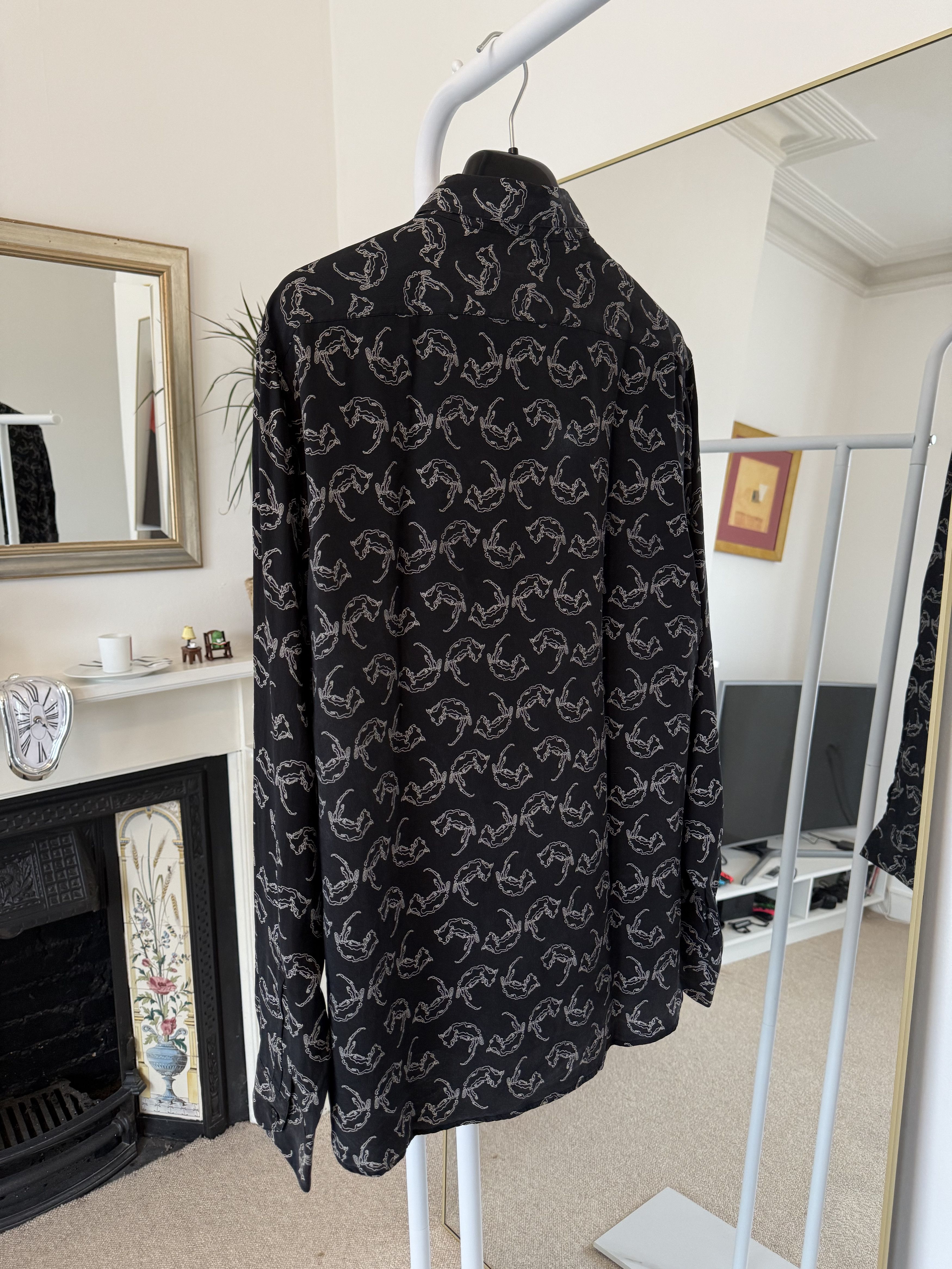 Hedi Slimane × Saint Laurent Paris FW13 Saint Laurent Silk Dead Rats Shirt Size US L / EU 52-54 / 3 - 6 Thumbnail