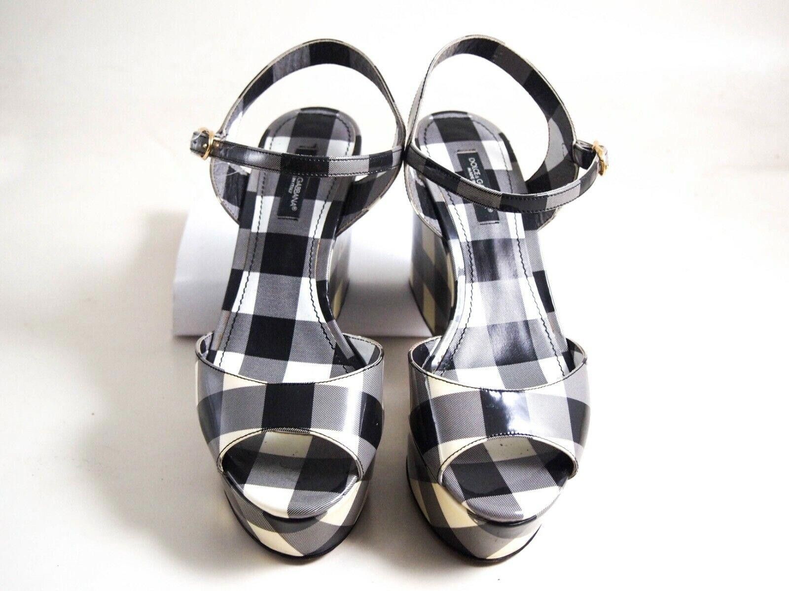 Dolce & Gabbana Dolce & Gabbana Wedge Sandals Black White EU 36.5 US 6.5 Size US 6.5 / IT 36.5 - 3 Thumbnail