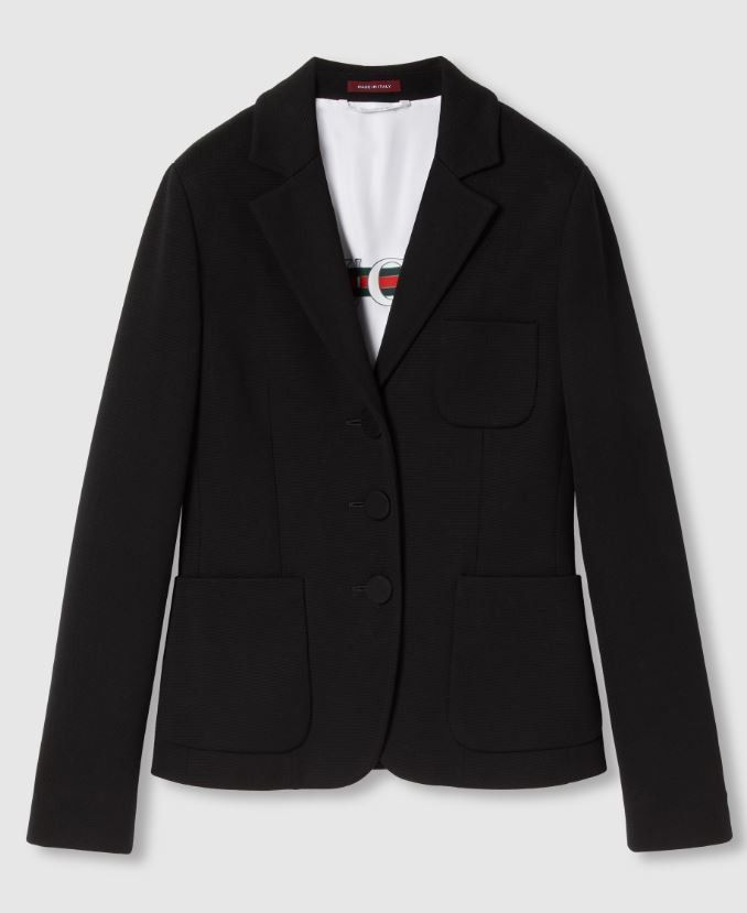 o1loc1c0226 820752 Cotton Jersey Jacket in Black