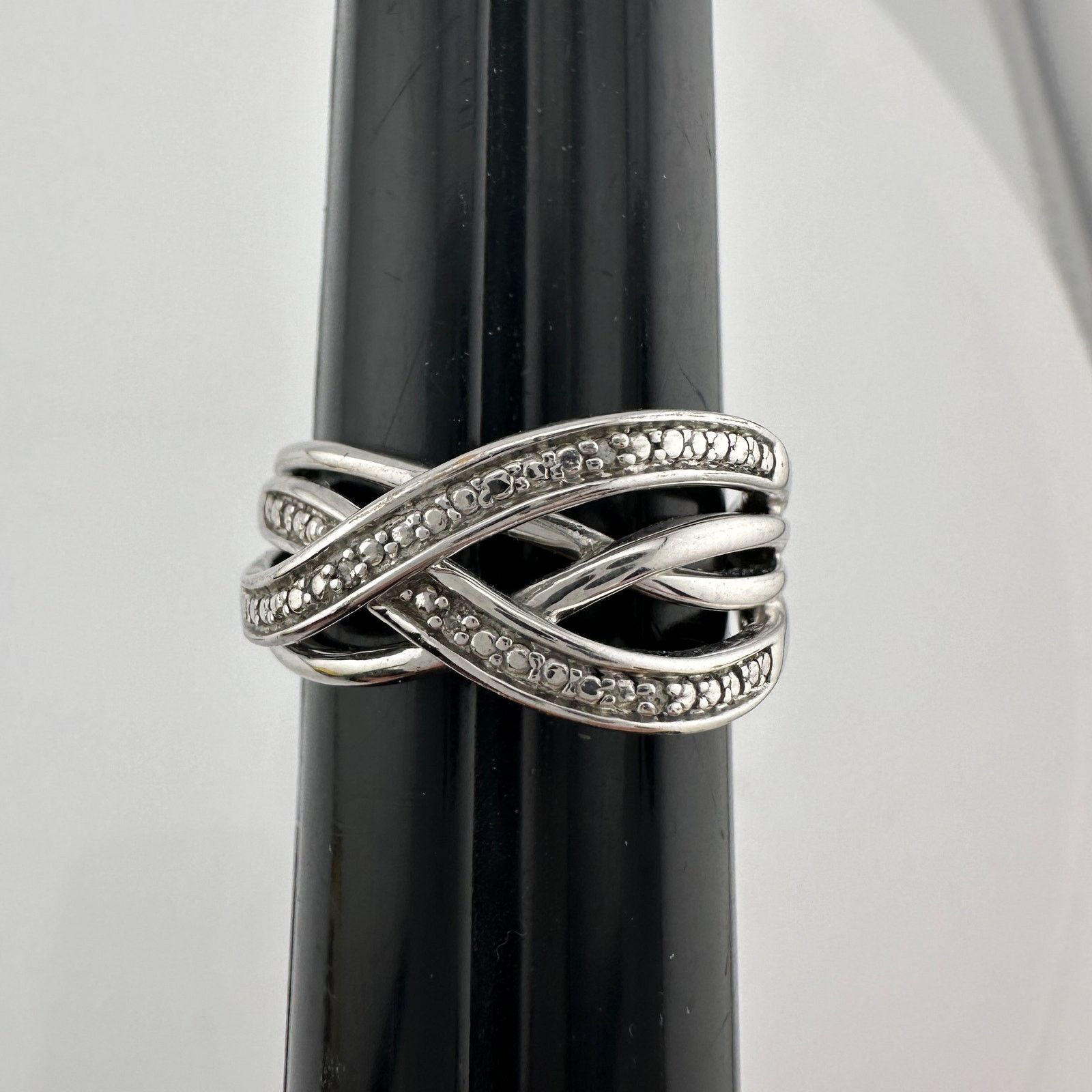 Other Beautiful Braided Strands Ring with Diamond Accent Size 7 Size ONE SIZE - 14 Thumbnail