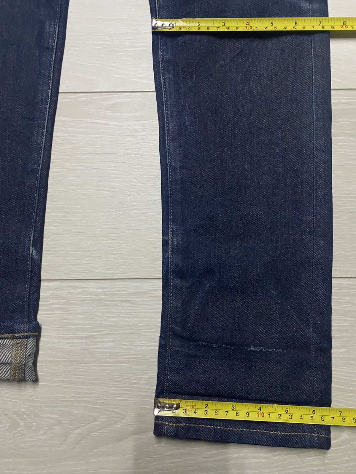 Undercover × Uniqlo Vintage Uniqlo Blue Wash Distressed Repair Skinny Jeans Size US 32 / EU 48 - 14 Thumbnail