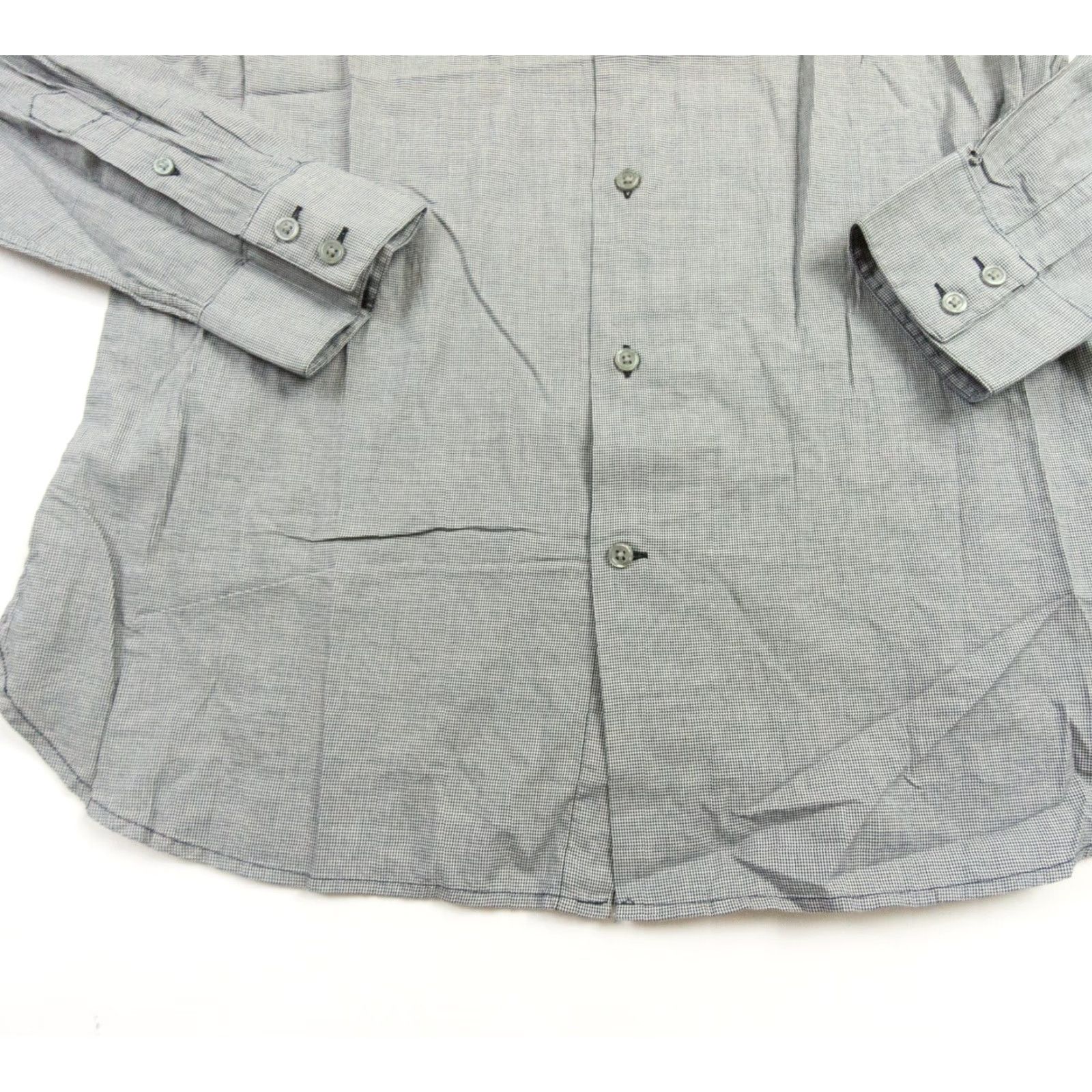 John Varvatos John Varvatos Shirt Mens Medium Gray Lightweight Houndstooth Button-Down Regular Fit Cotton Preppy 90s? (No, avoid adding decade unless present) Size US M / EU 48-50 / 2 - 3 Thumbnail