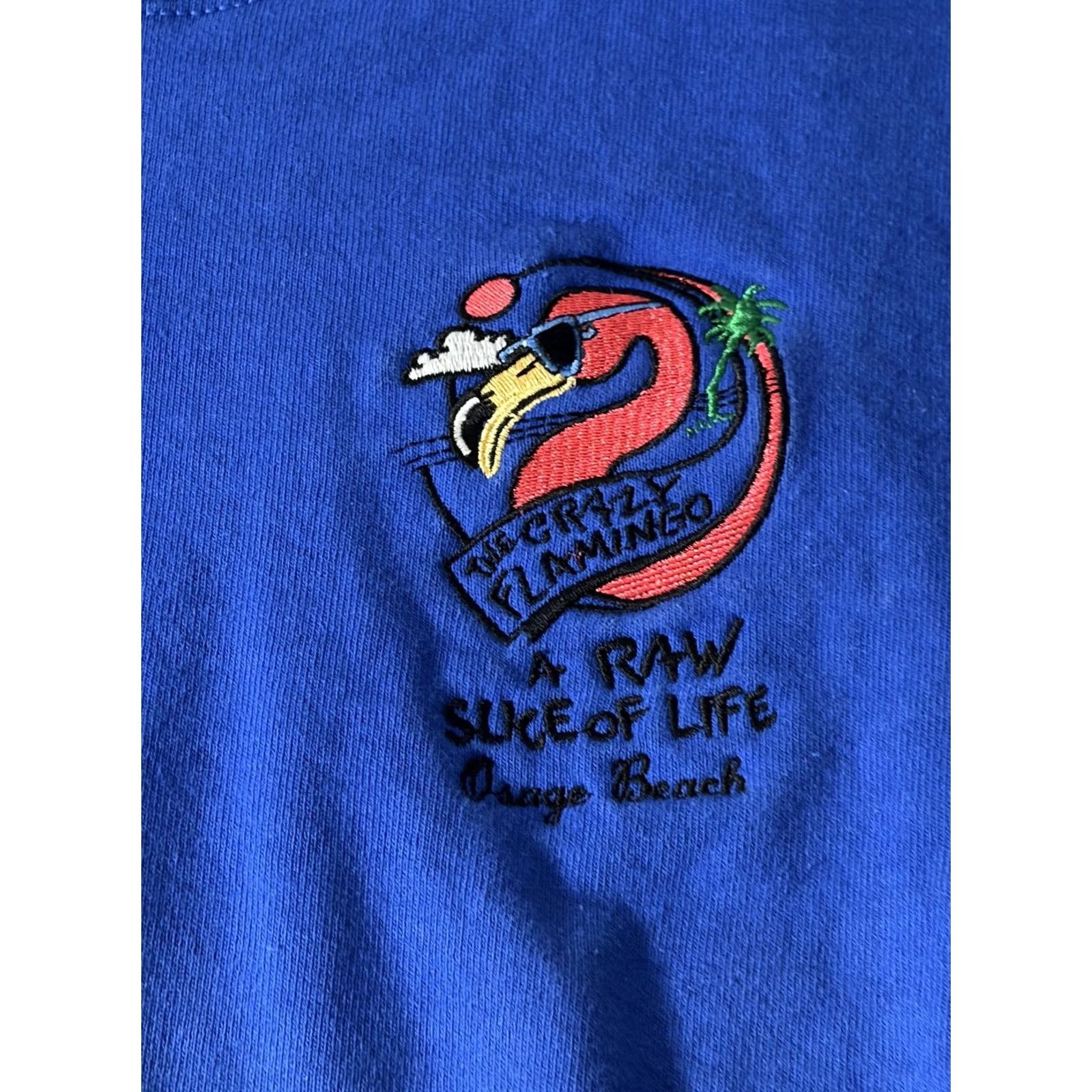 Fruit Of The Loom Fruit of the Loom Sweatshirt Mens Large Blue Flamingo Graphic Fleece Crewneck Size US L / EU 52-54 / 3 - 4 Thumbnail