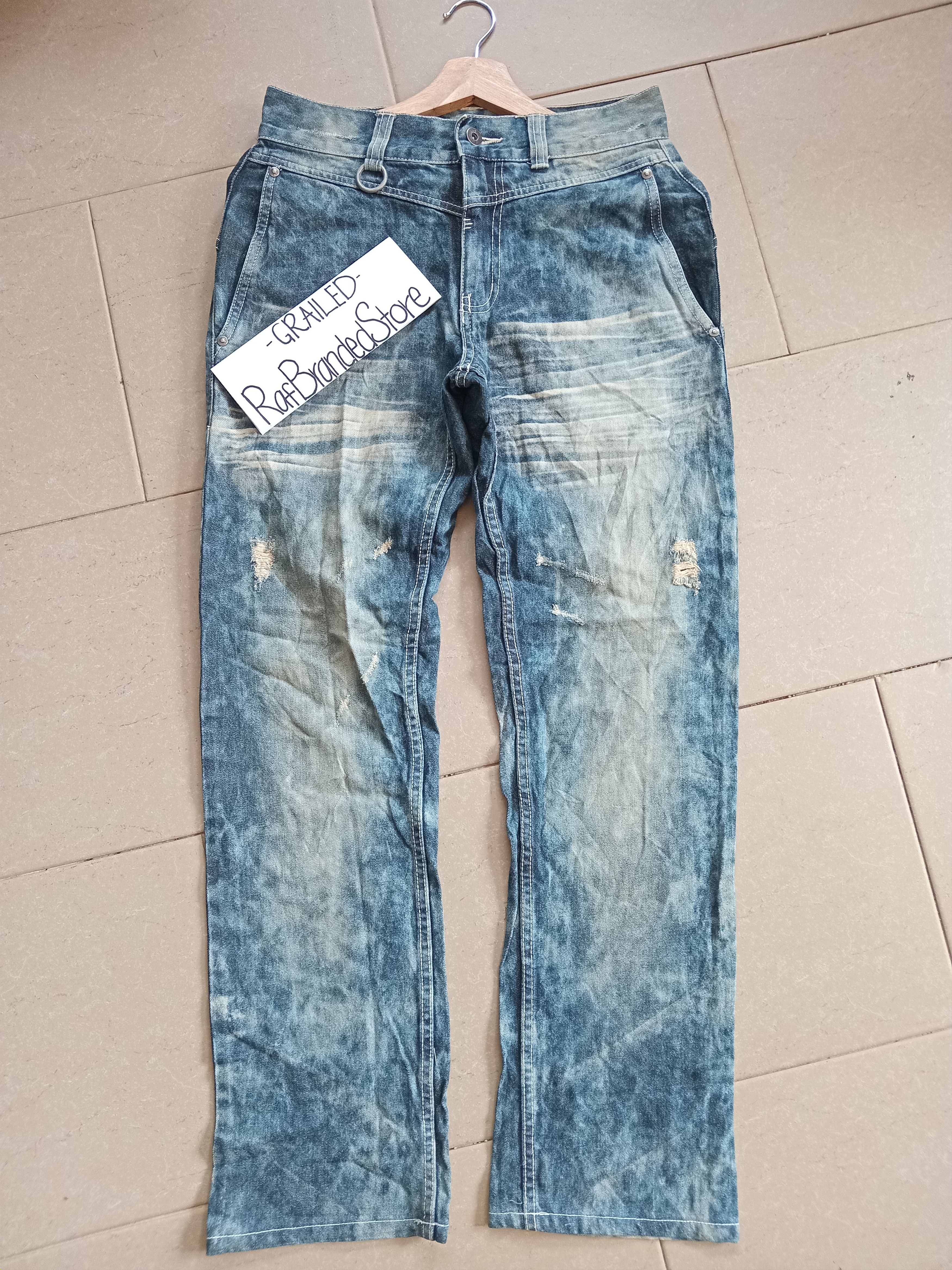 Japanese Brand 💥Style💥ANTI LABEL Asid Wash Distressed Jeans Size US 28 / EU 44 - 1 Thumbnail